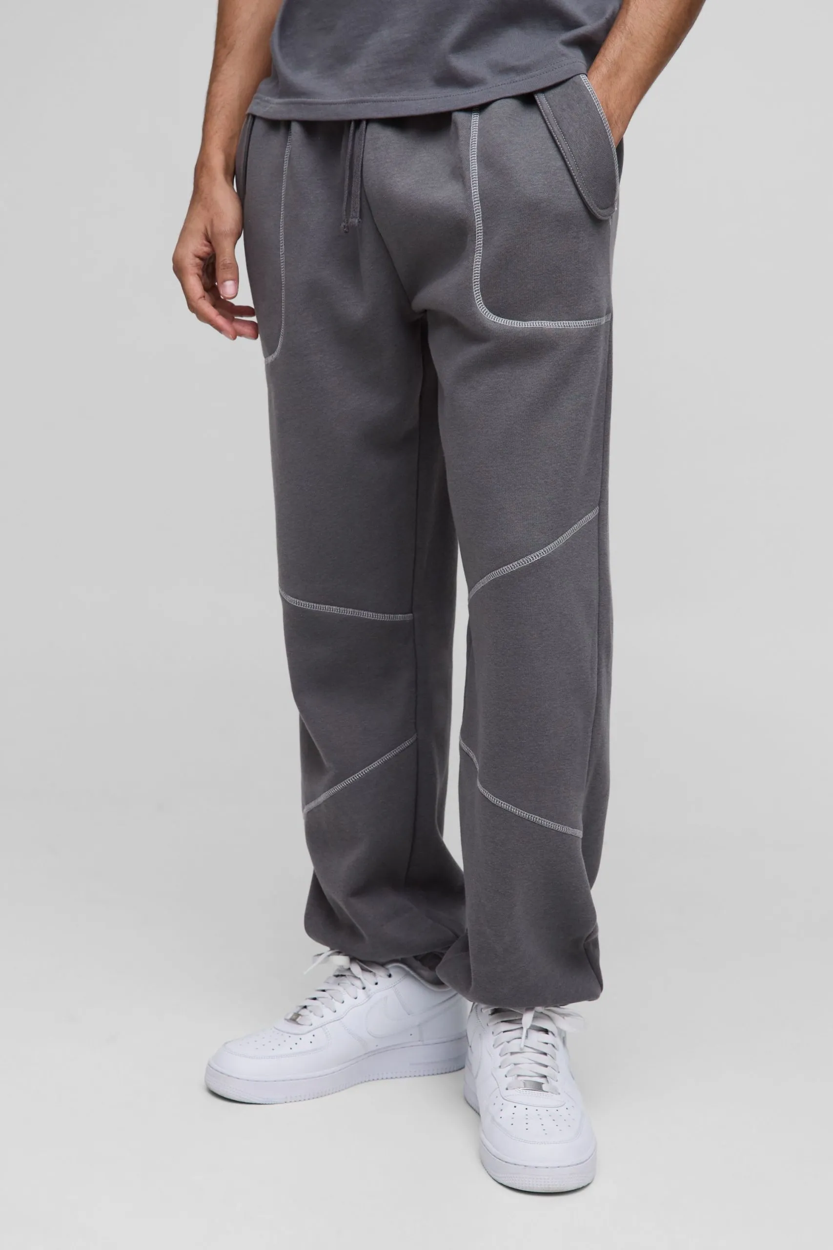 Baggy Contrast Stitch Seam Detail Jogger