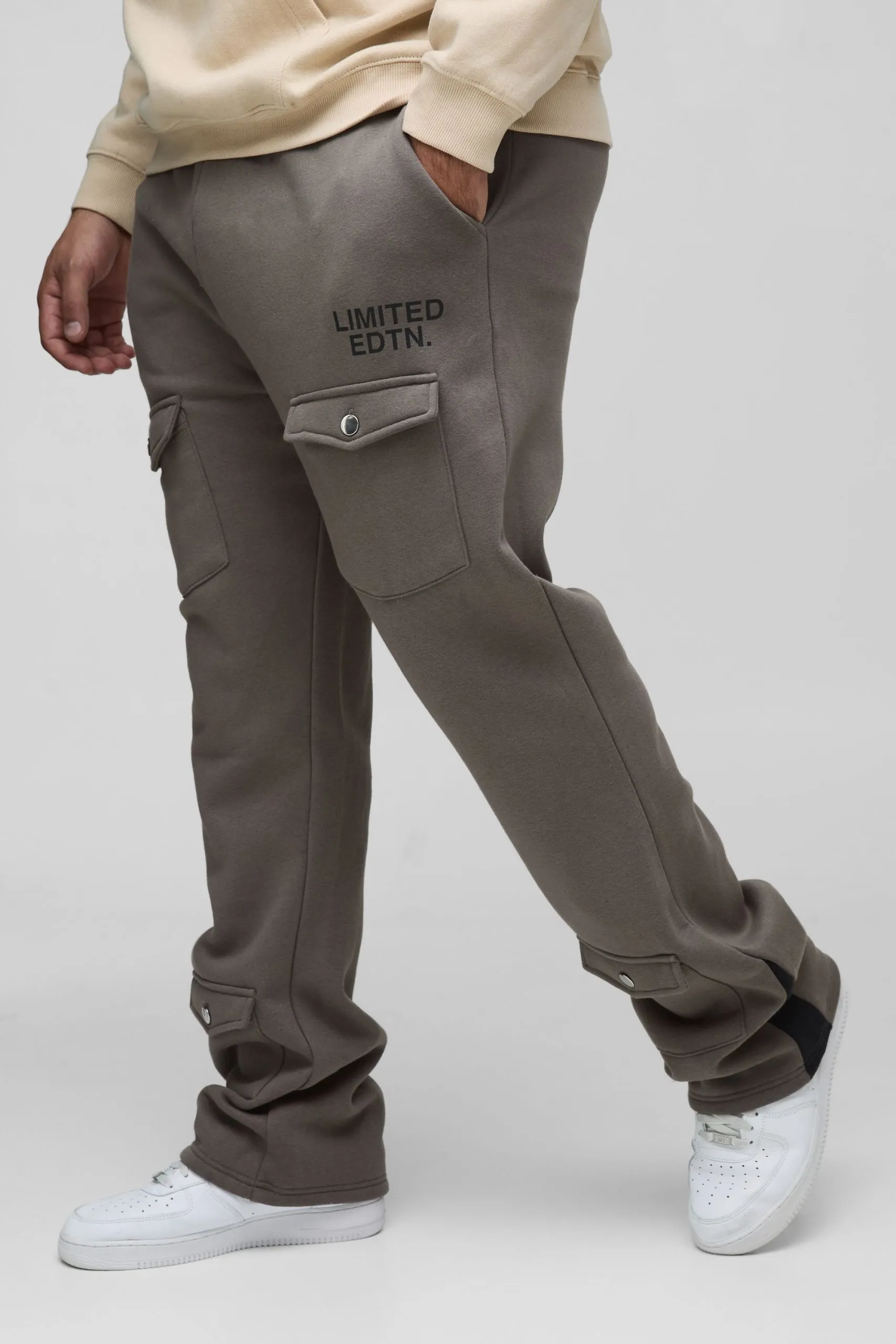 Plus Limited Slim Flare Cargo Gusset Joggers