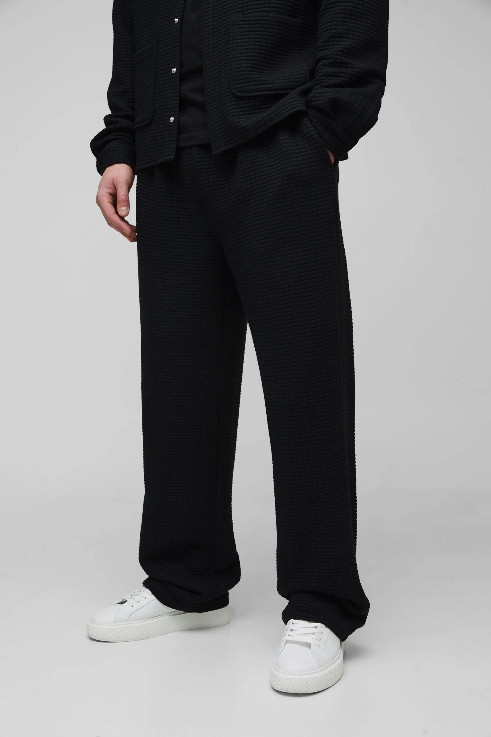 Tall Quilted Elasticated Waist Relaxed Fit Trousers