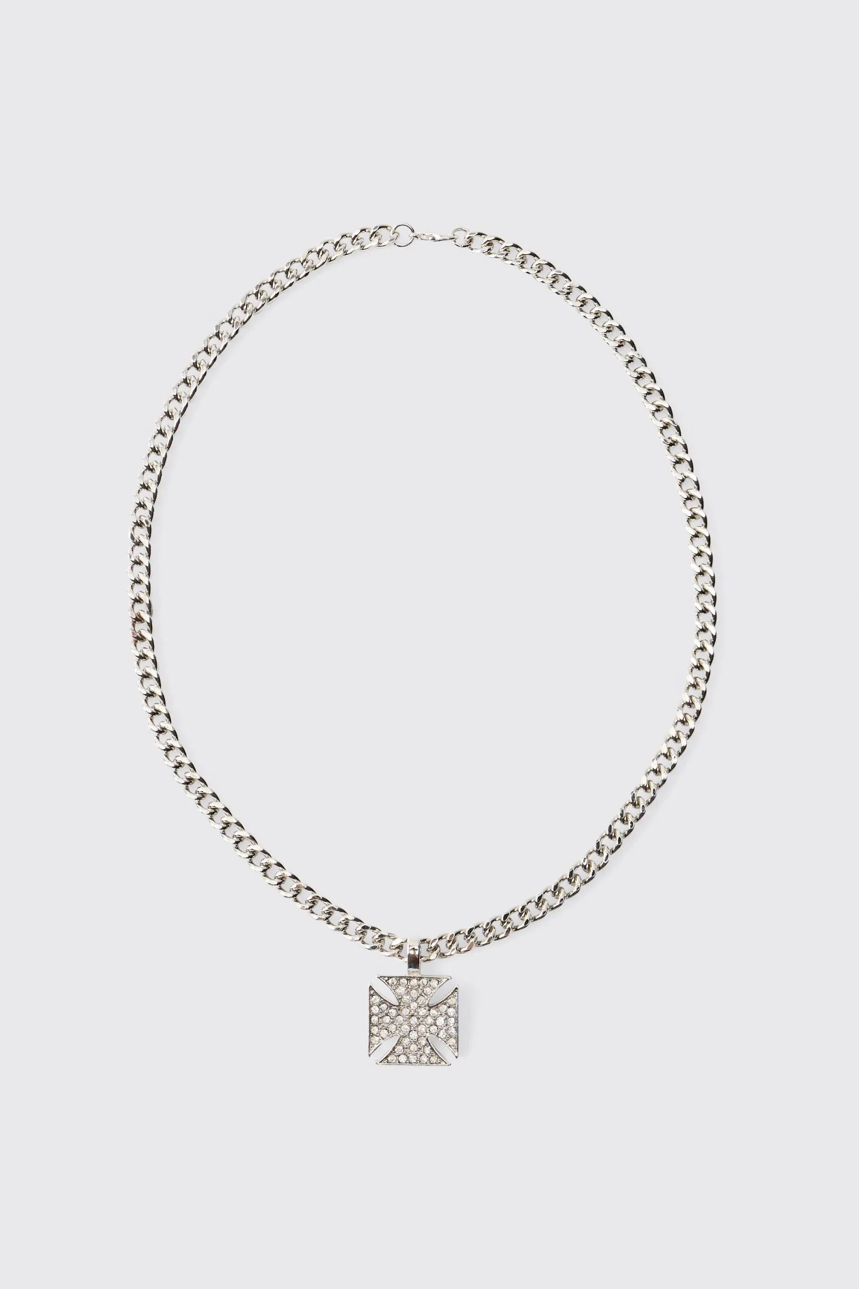 Silver Flat Cross Necklace