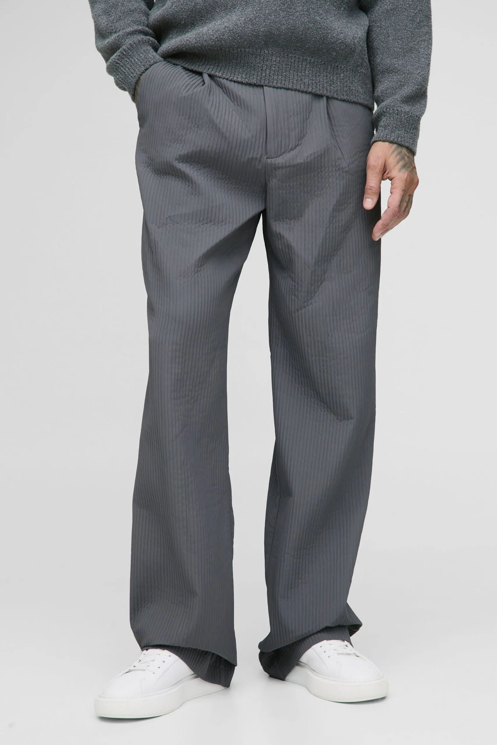 Tall Technical Pleated Relaxed Fit Trousers