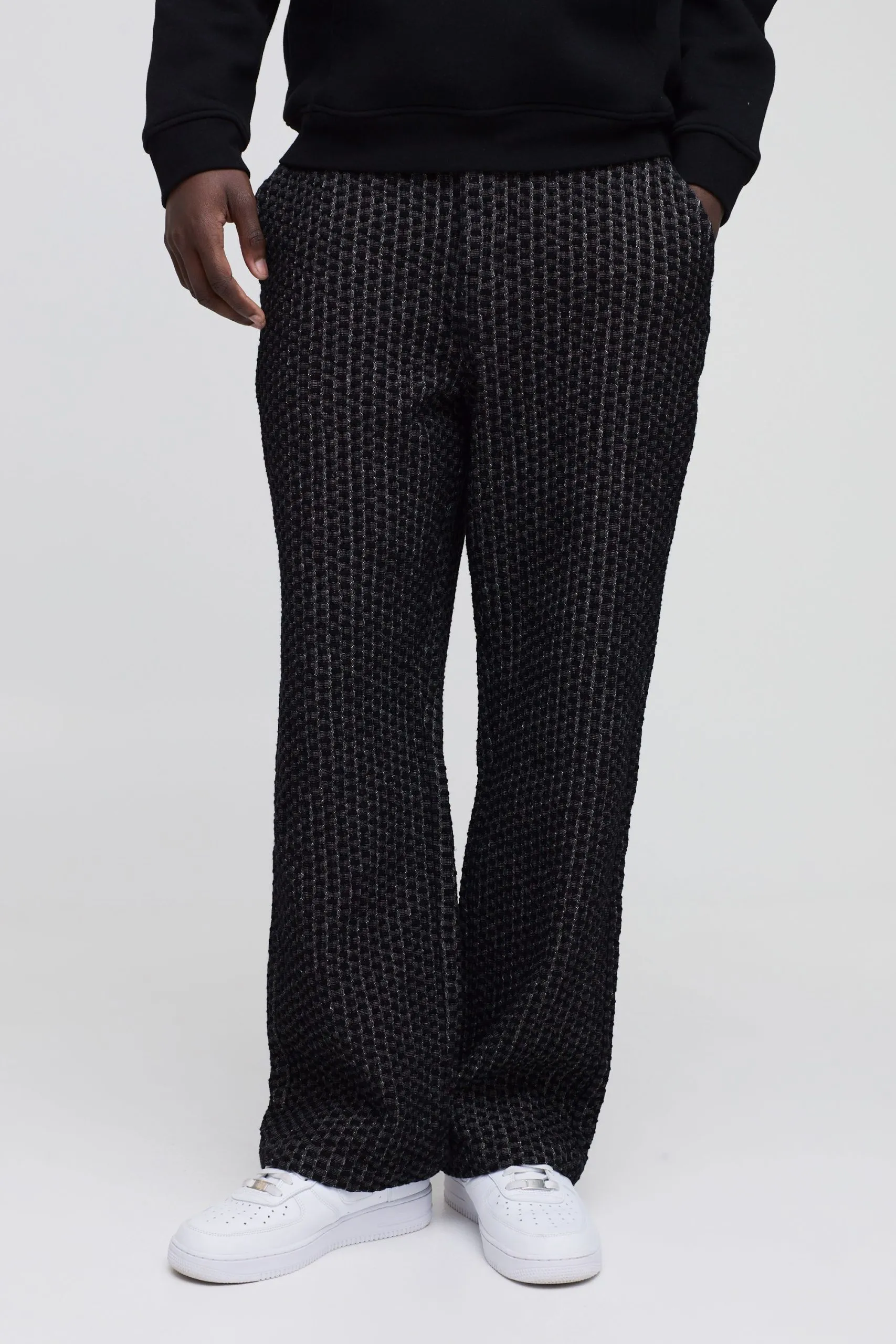 Baggy Fit Textured Denim Jeans