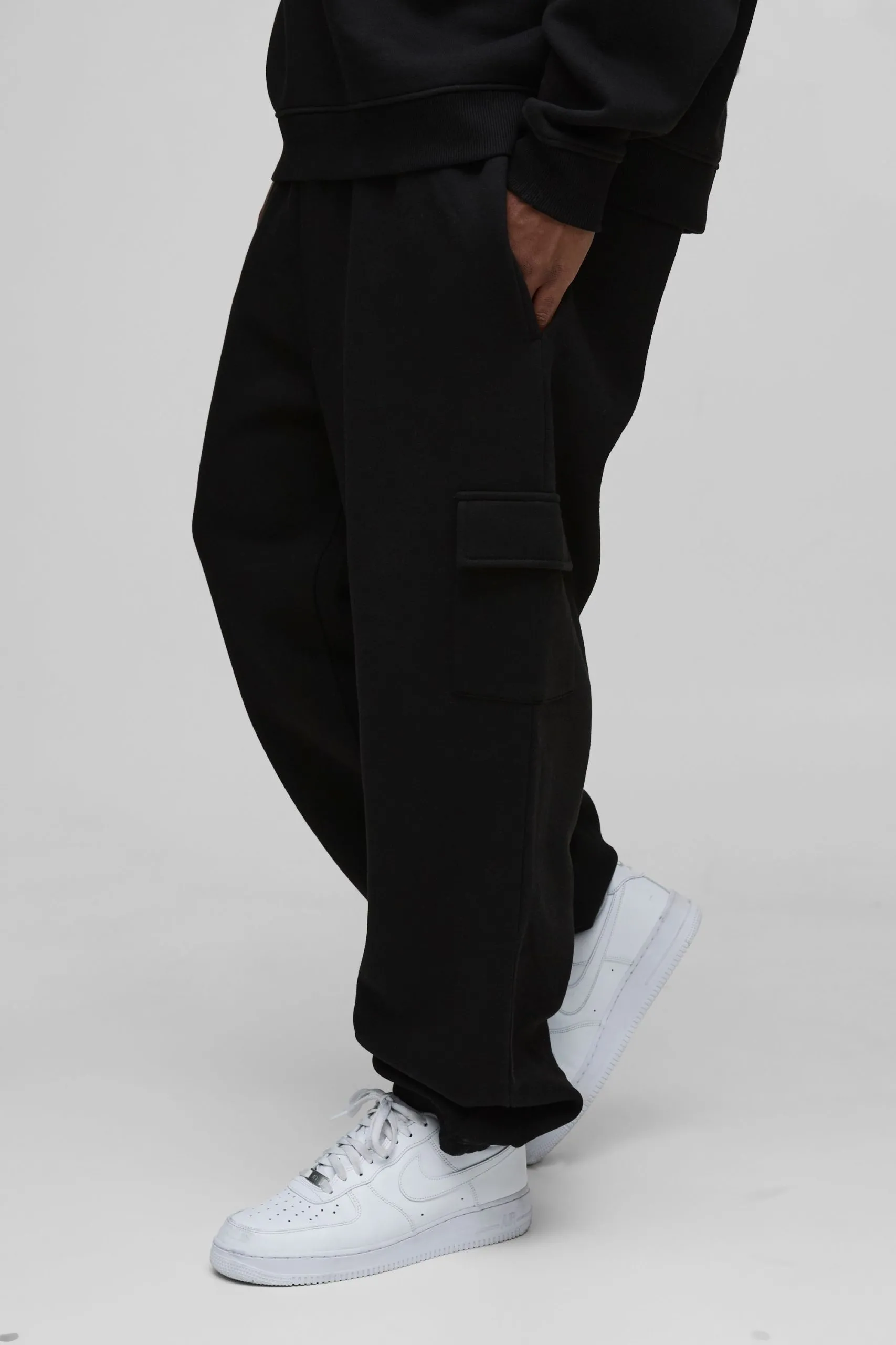 Plus Relaxed Fit Basic Cargo Joggers