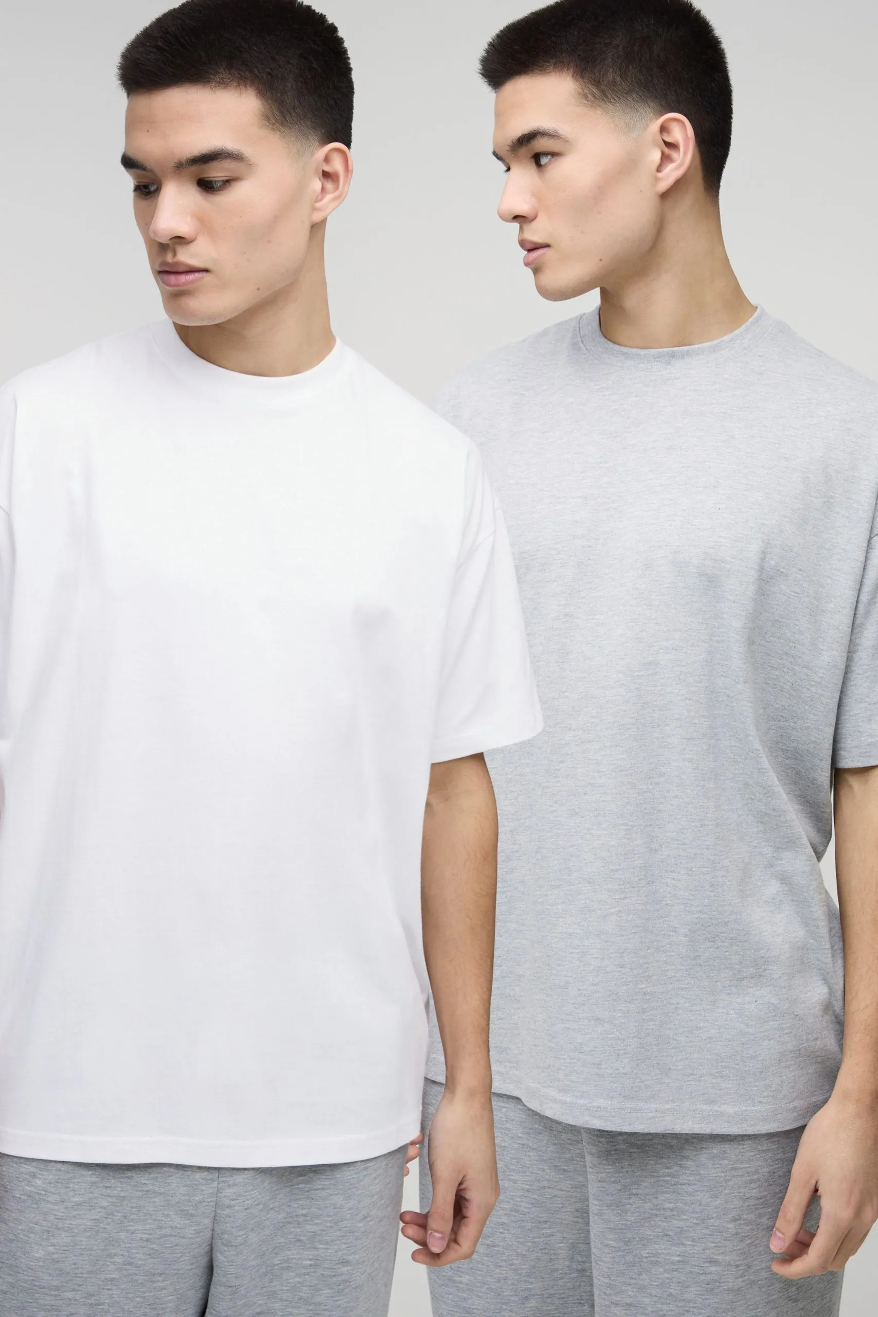2 Pack Oversized Basic Crew Neck T-Shirts