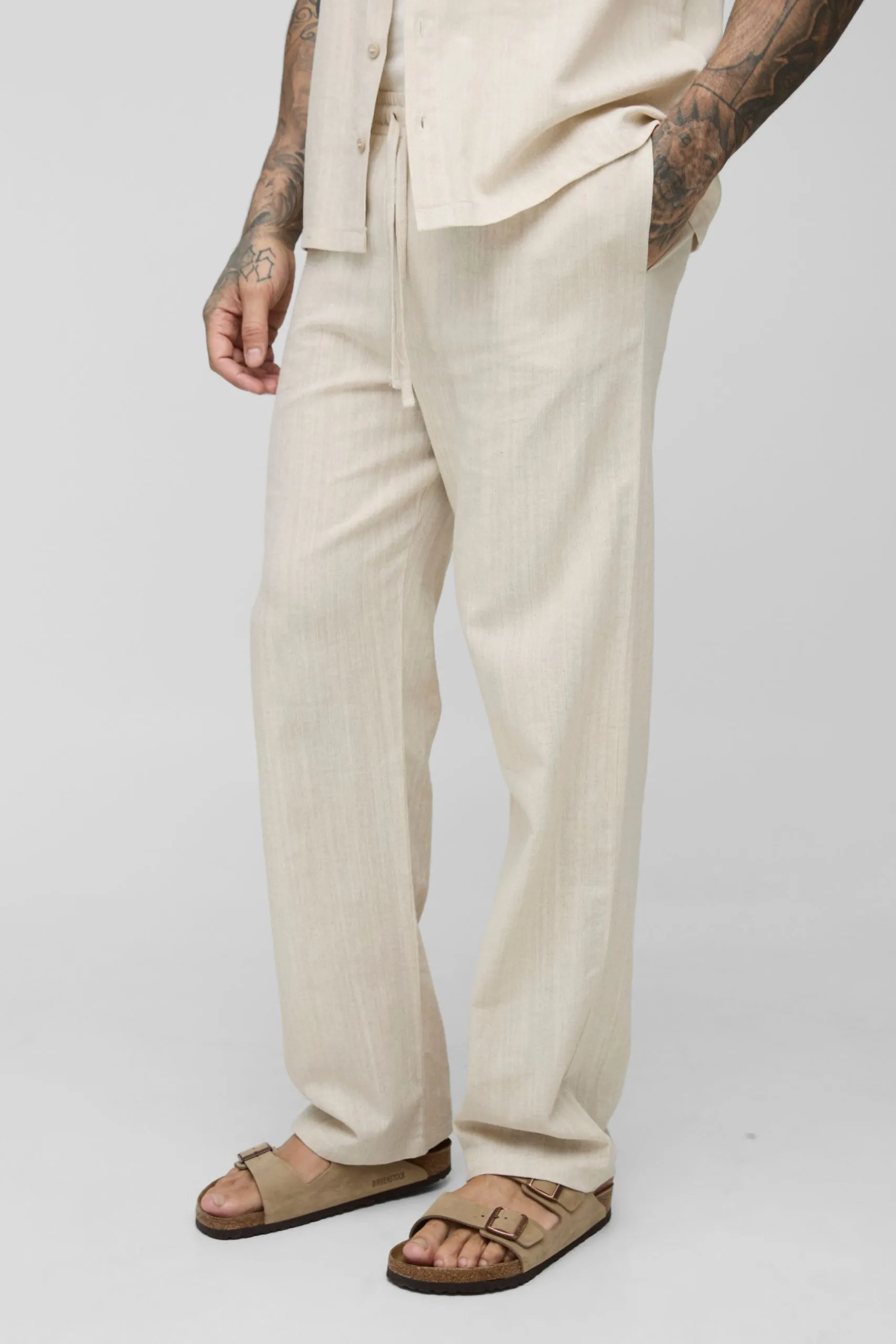Tall Linen Relaxed Fit Trousers