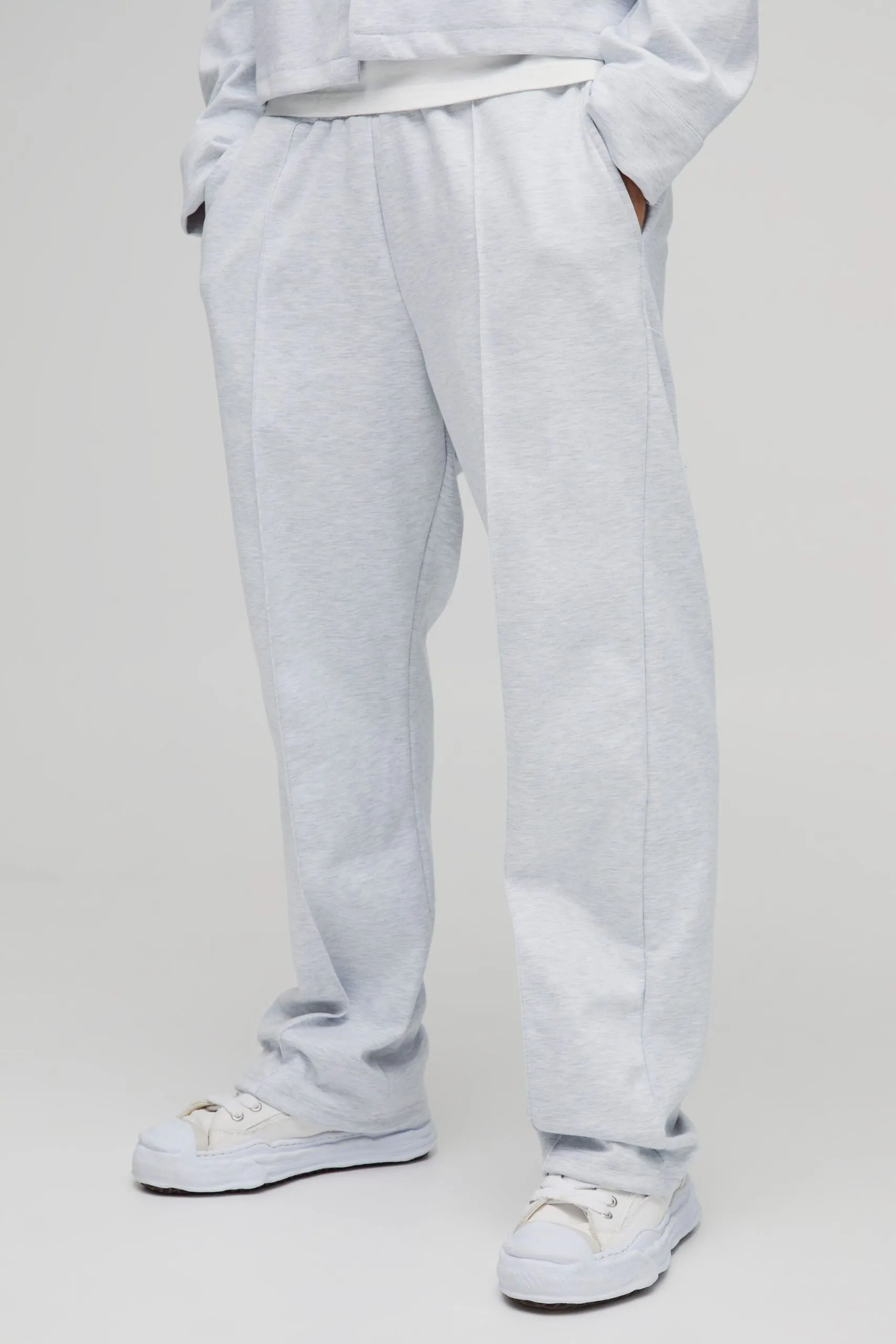 Straight Leg Scuba Pintuck Front Trouser