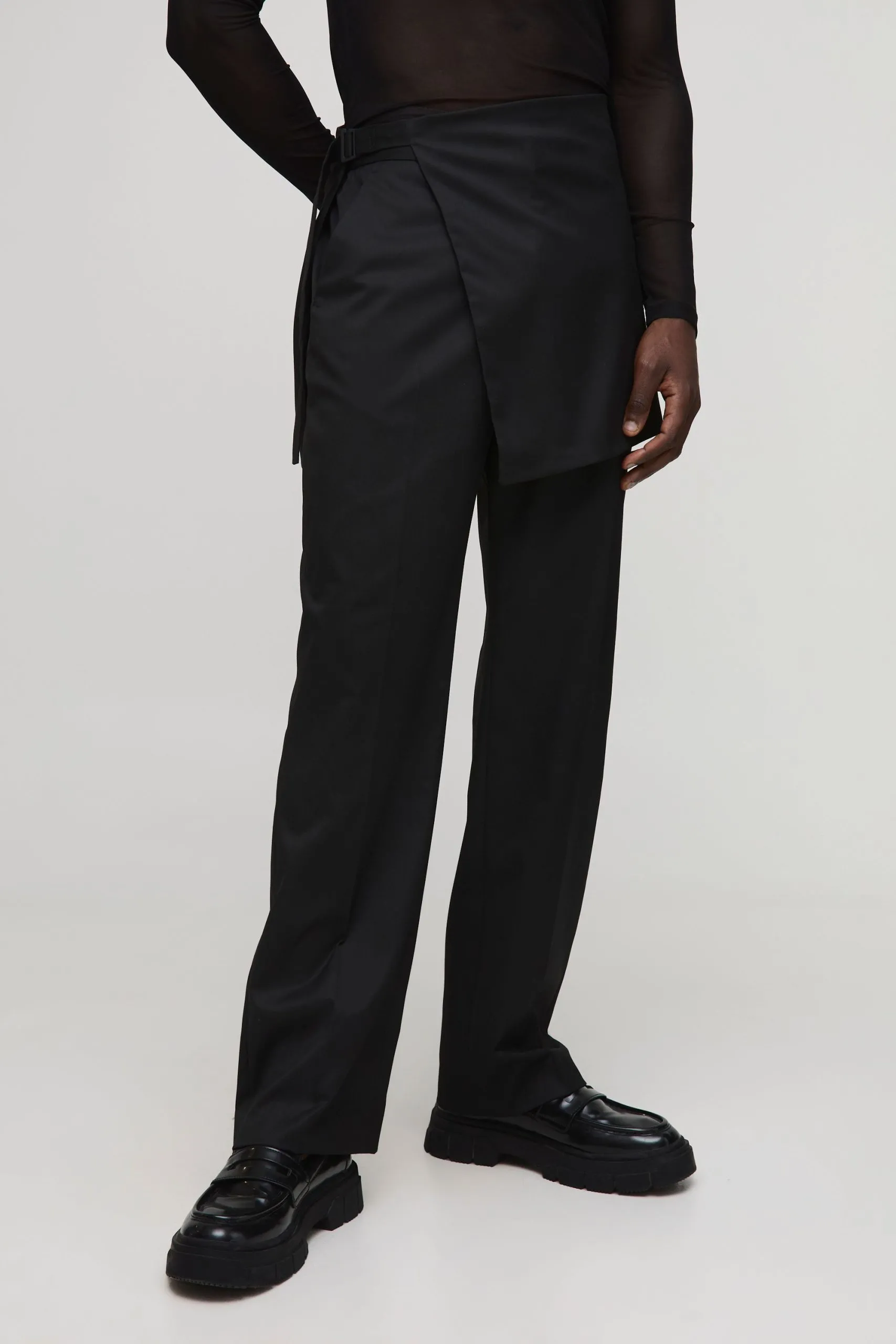 Tailored Twill Trouser With Skirt Overlay