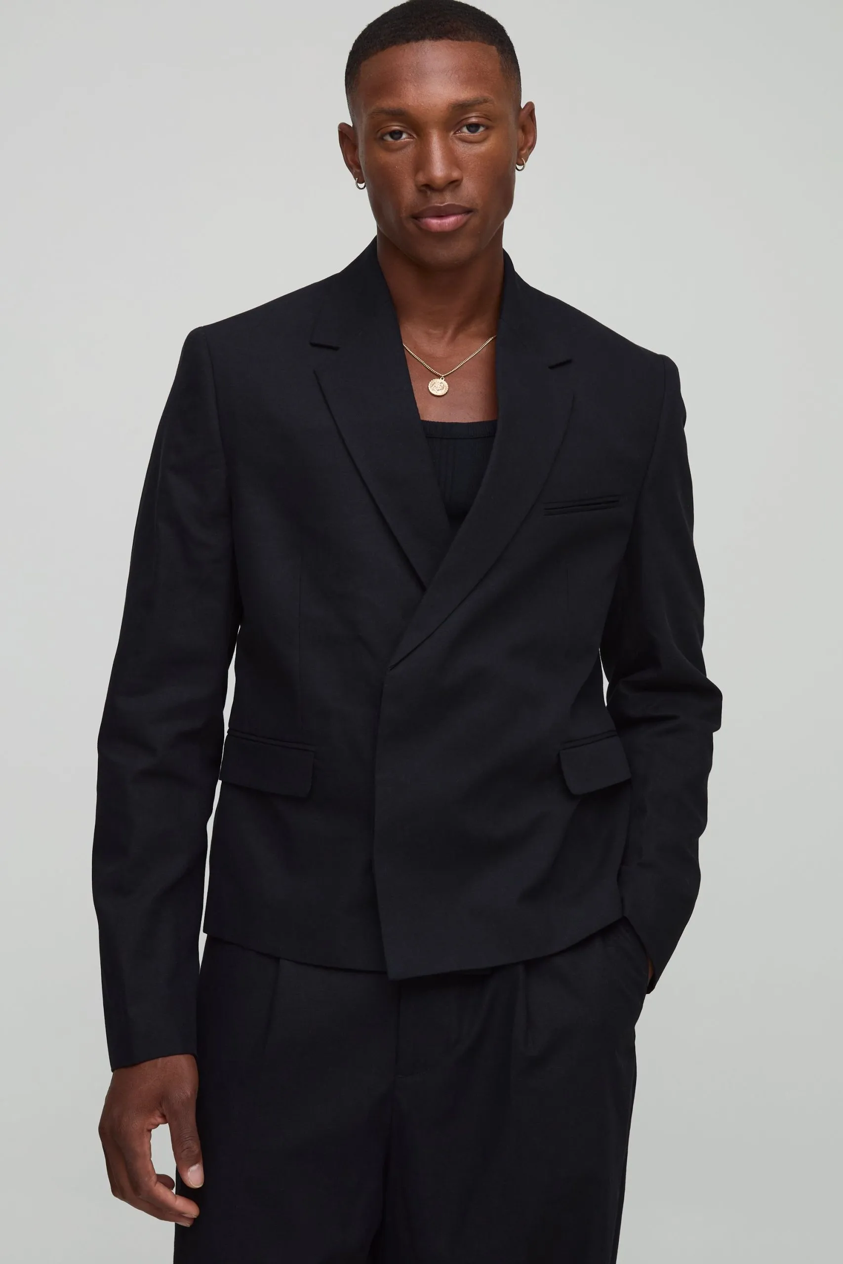 Oversized Boxy Linen Blend Blazer