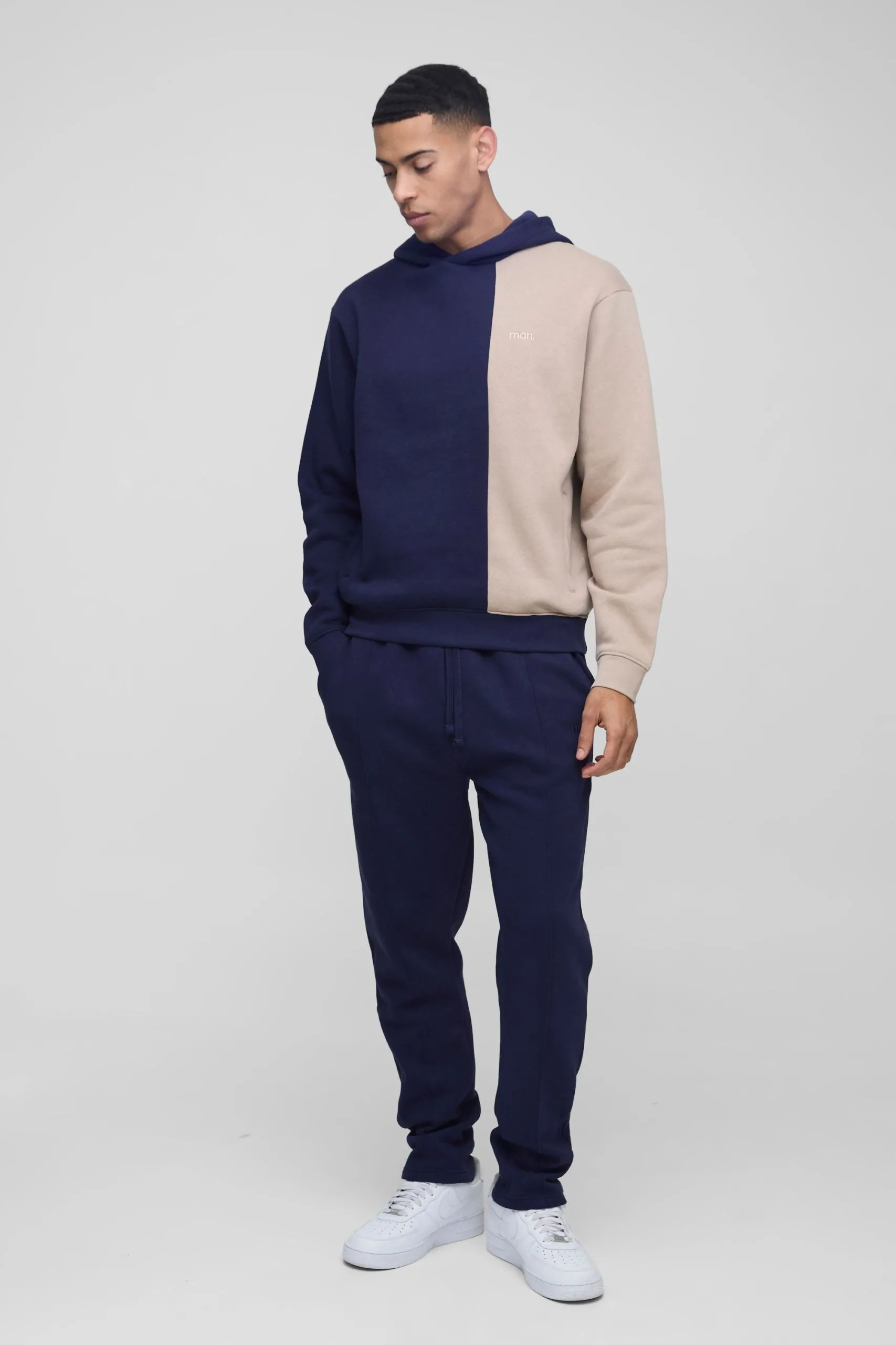 Regular Fit Man Colour Block Hooded Tracksuit