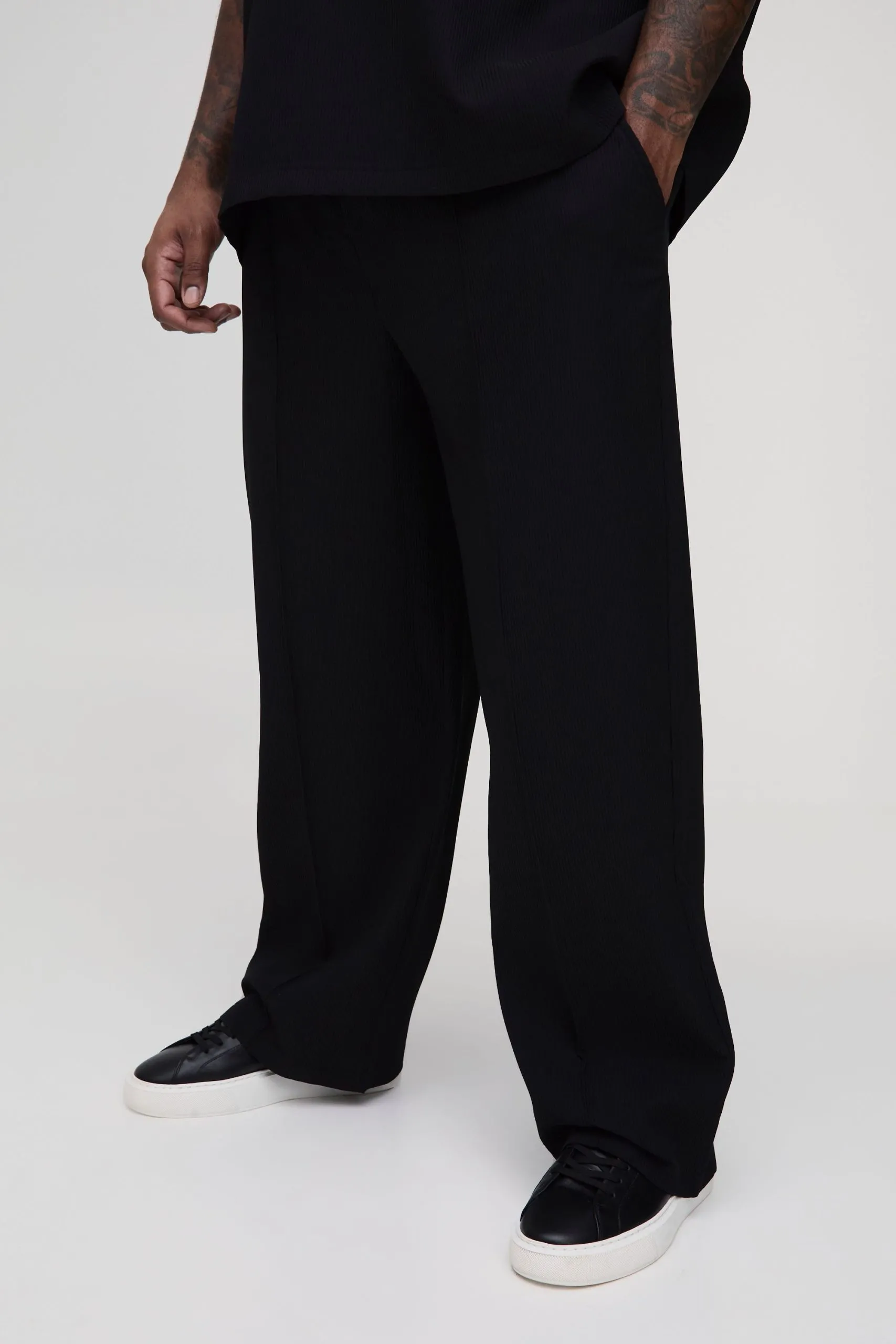 Plus Pleated Relaxed Fit Trousers