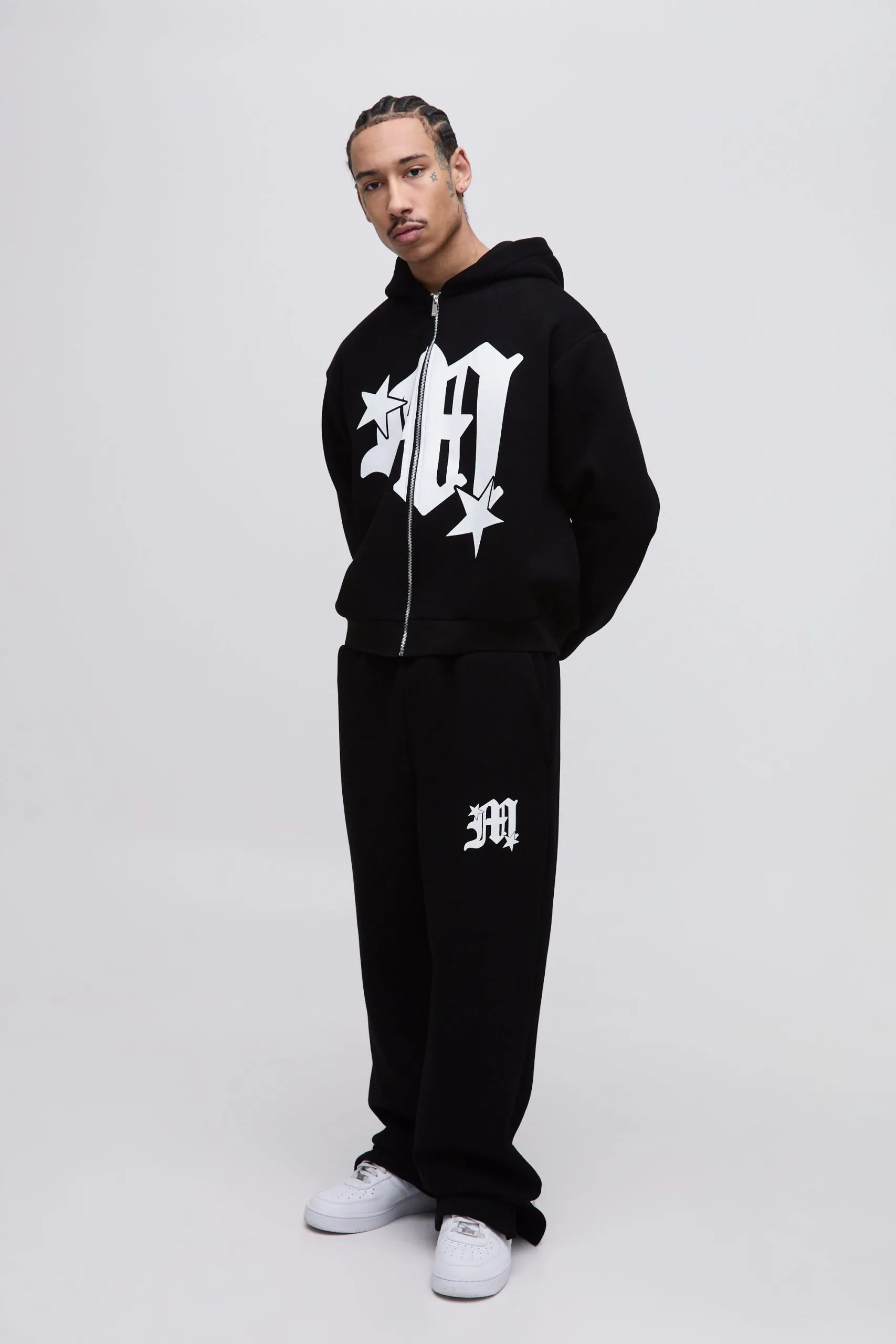Oversized Boxy Gothic M Zip Hooded Tracksuit