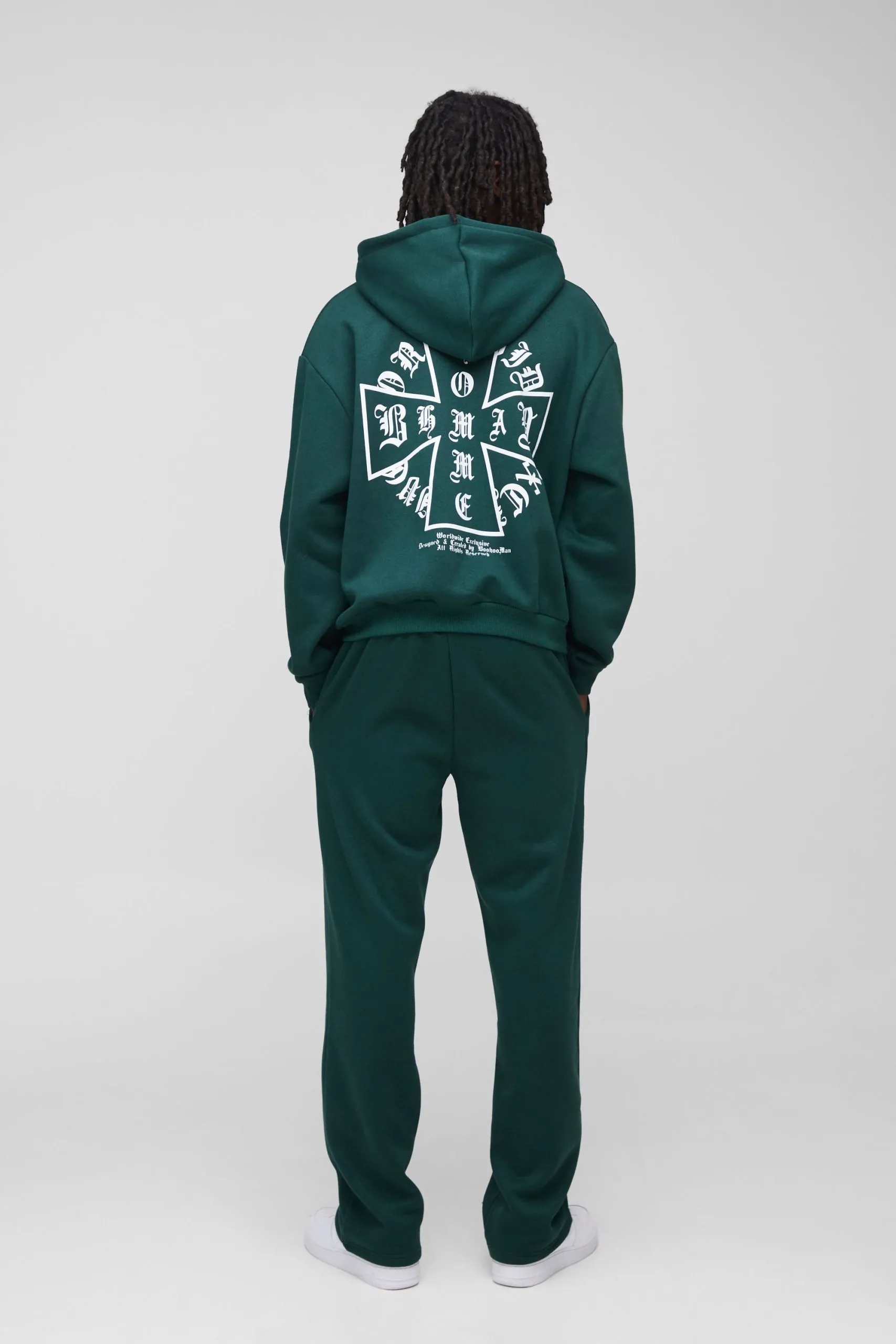 Oversized Boxy Homme Cross Zip Hooded Tracksuit
