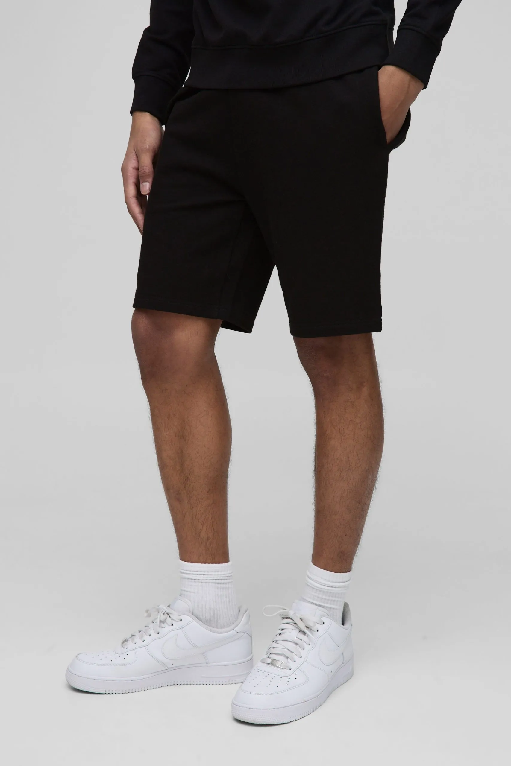 Lightweight Basic Slim Fit Mid Length Shorts