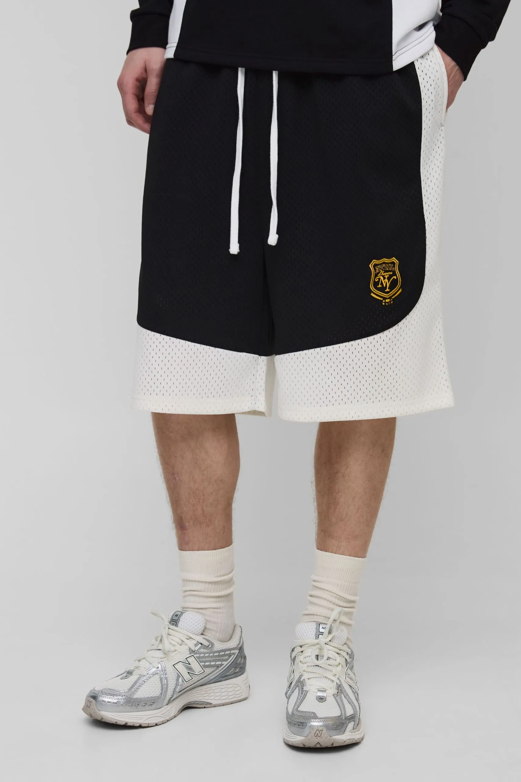 Tall Varsity Mesh Drop Crotch Shorts