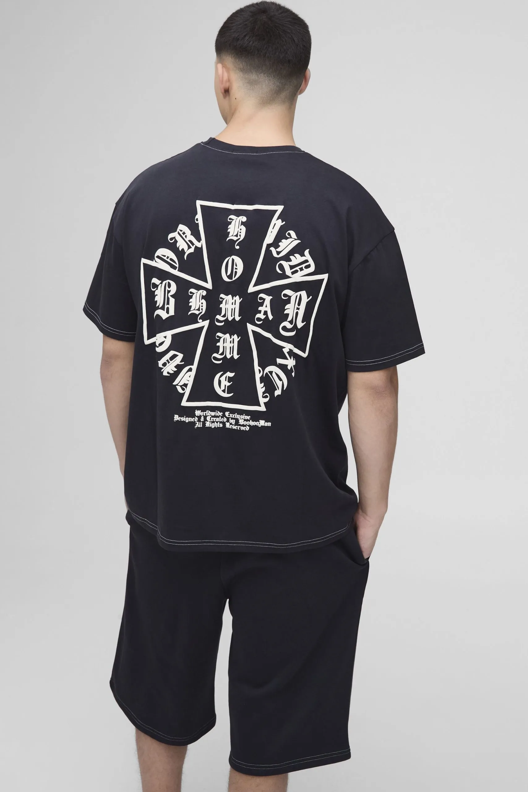 Oversized Homme Cross T-Shirt & Short Set