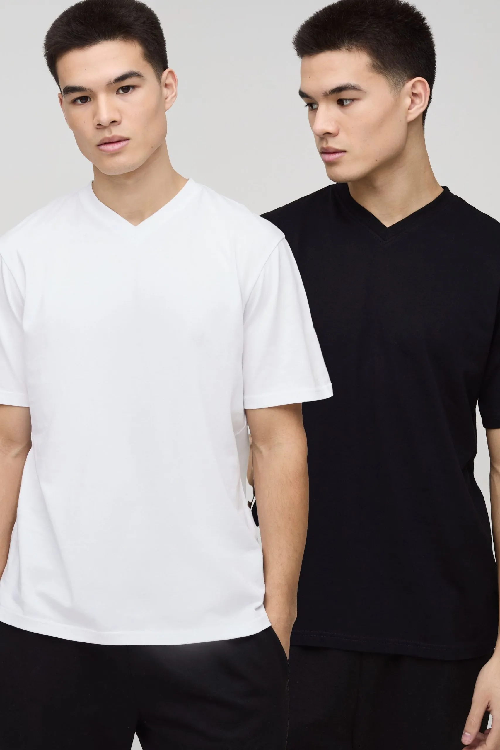2 Pack Regular Fit V Neck T-Shirts