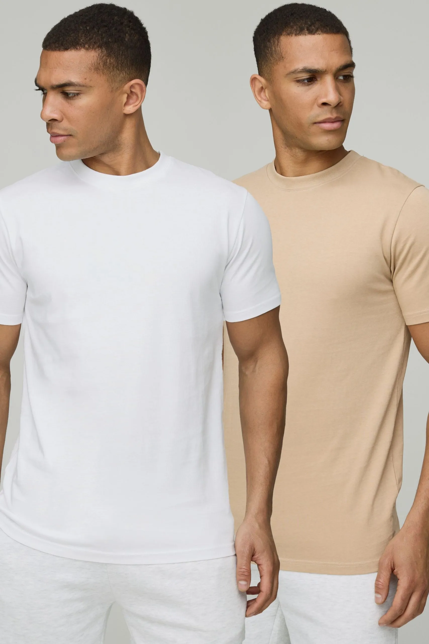 2 Pack Slim Fit Basic Crew Neck T-Shirts