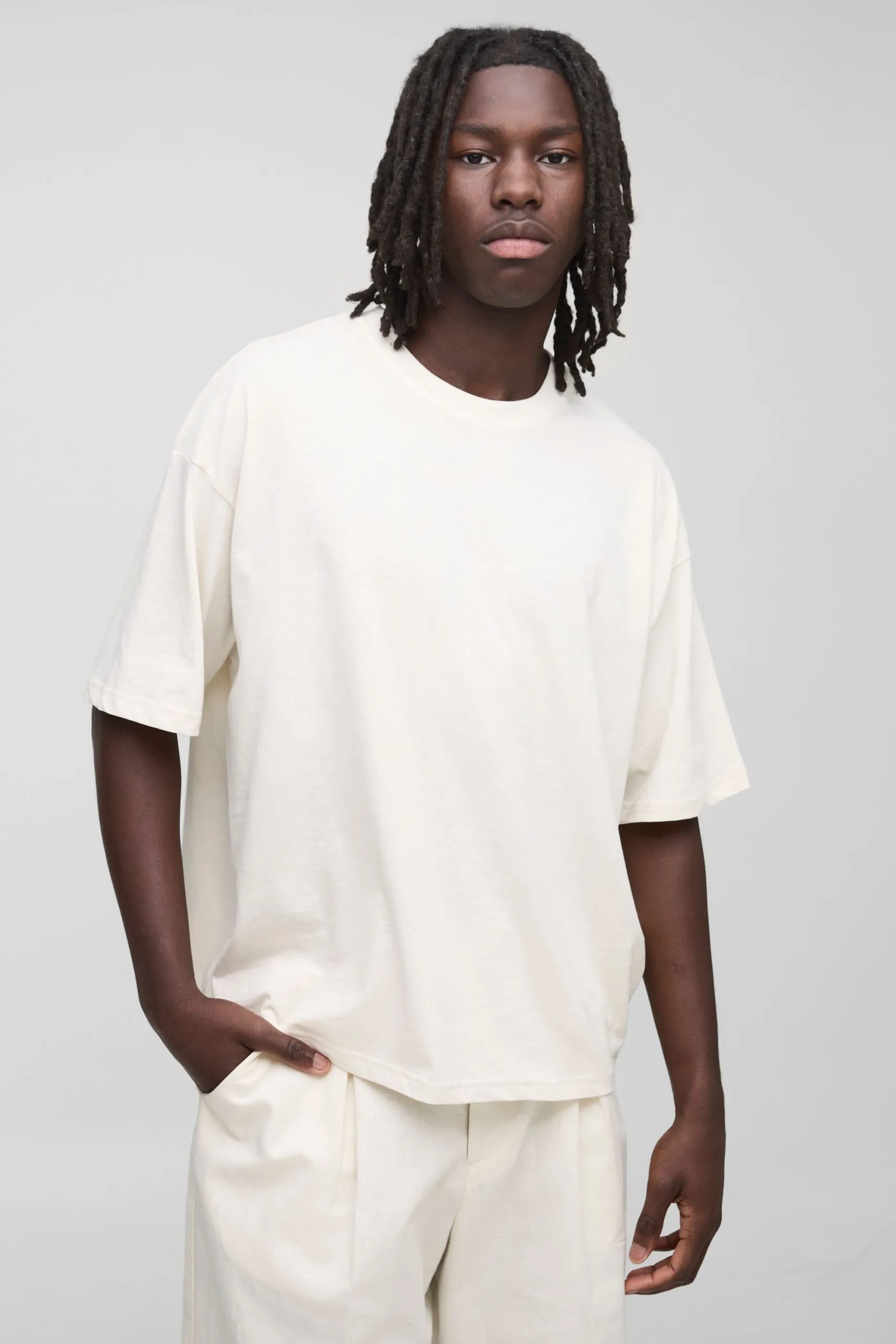 Basic Oversized Boxy Crew Neck T-shirt