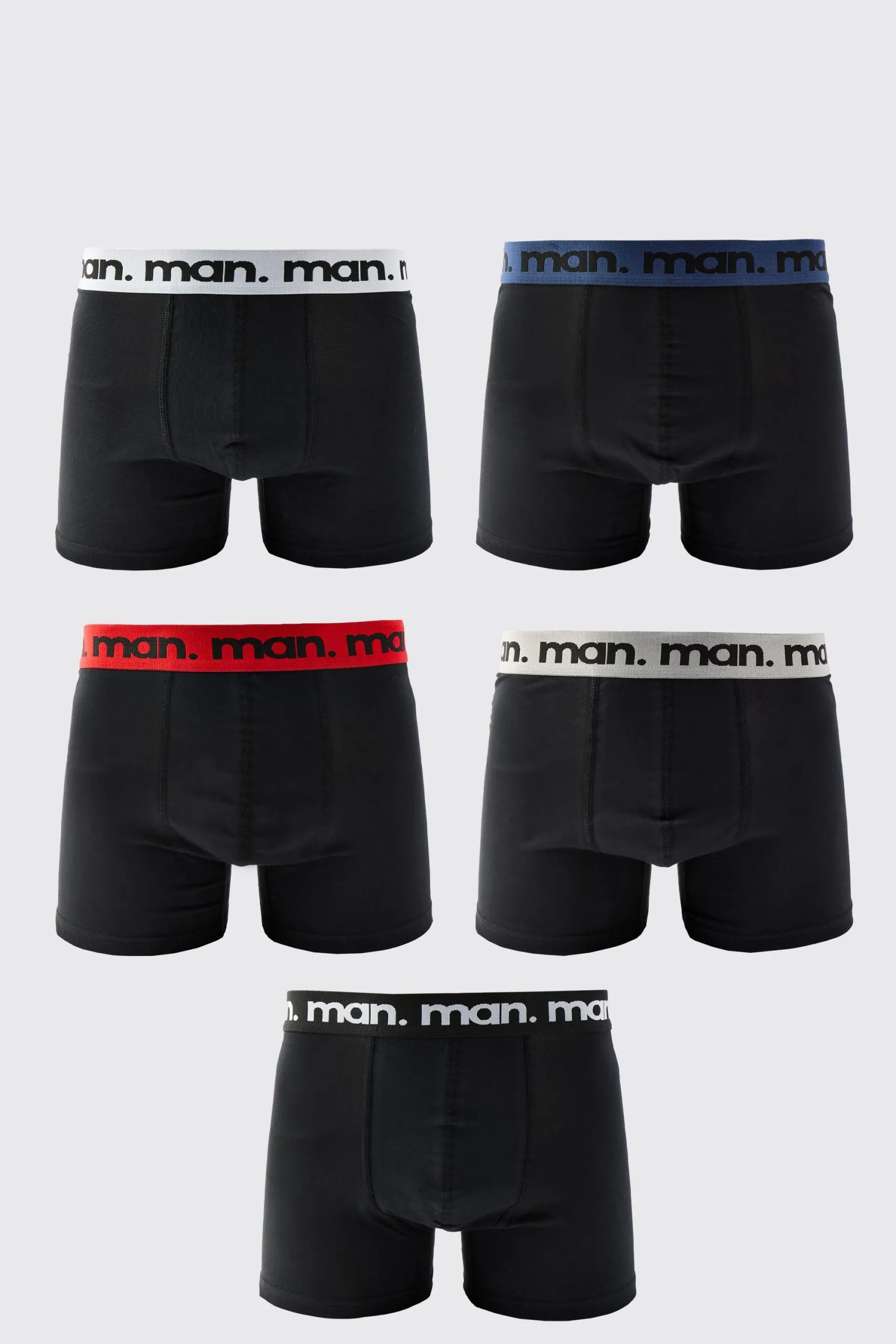 5 Pack Multi Coloured MAN Boxers