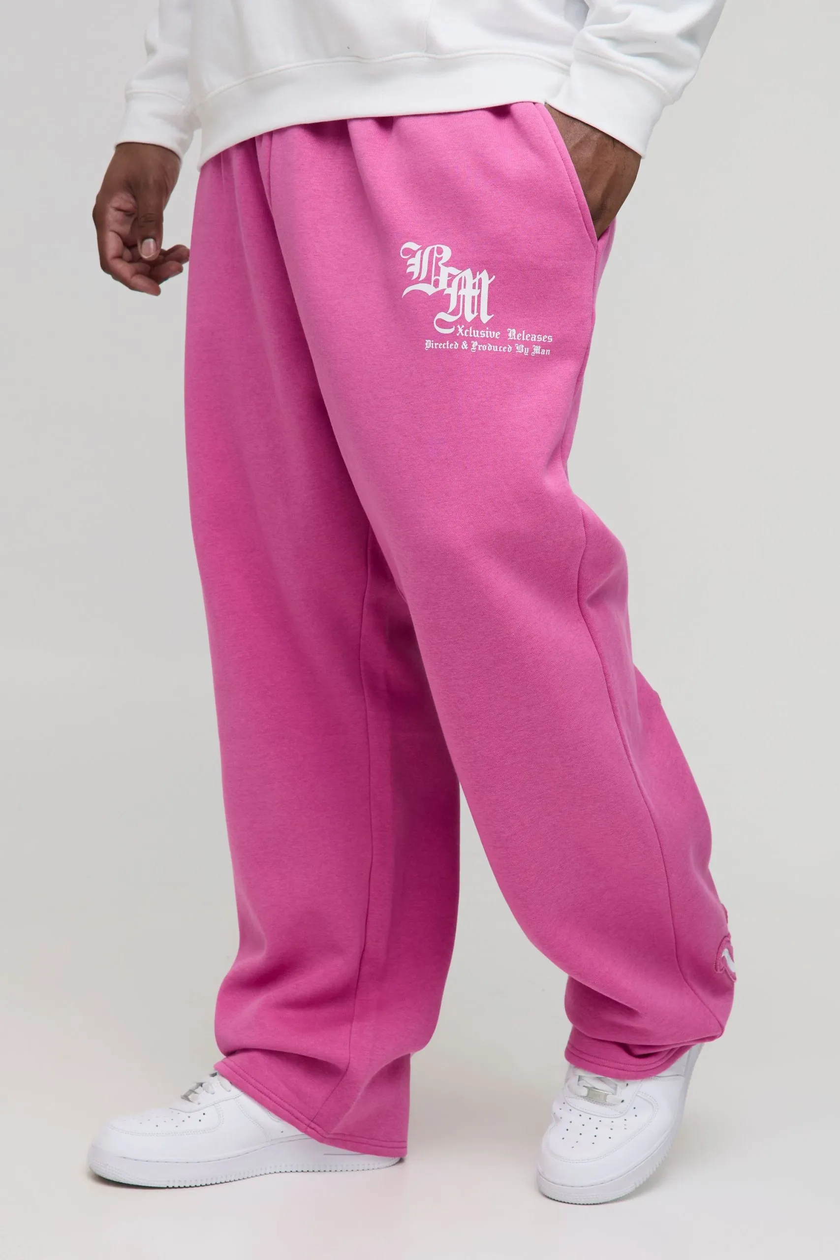 Plus Oversized Homme Applique Joggers