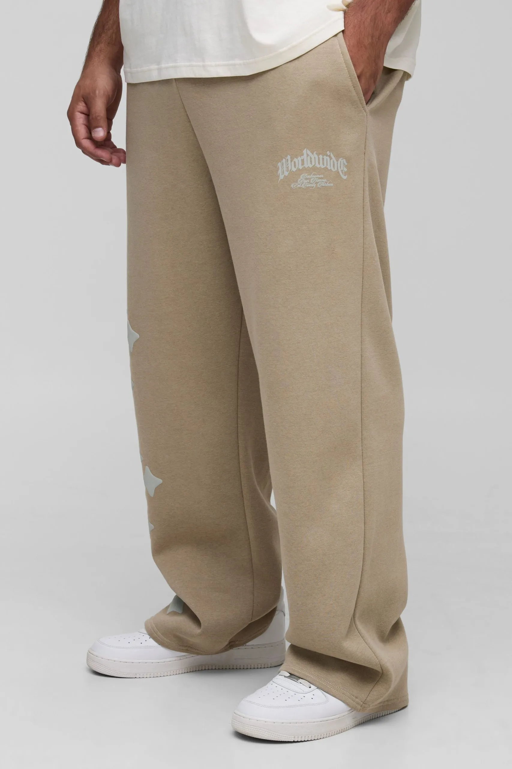 Plus Relaxed Puff Print Cross Joggers