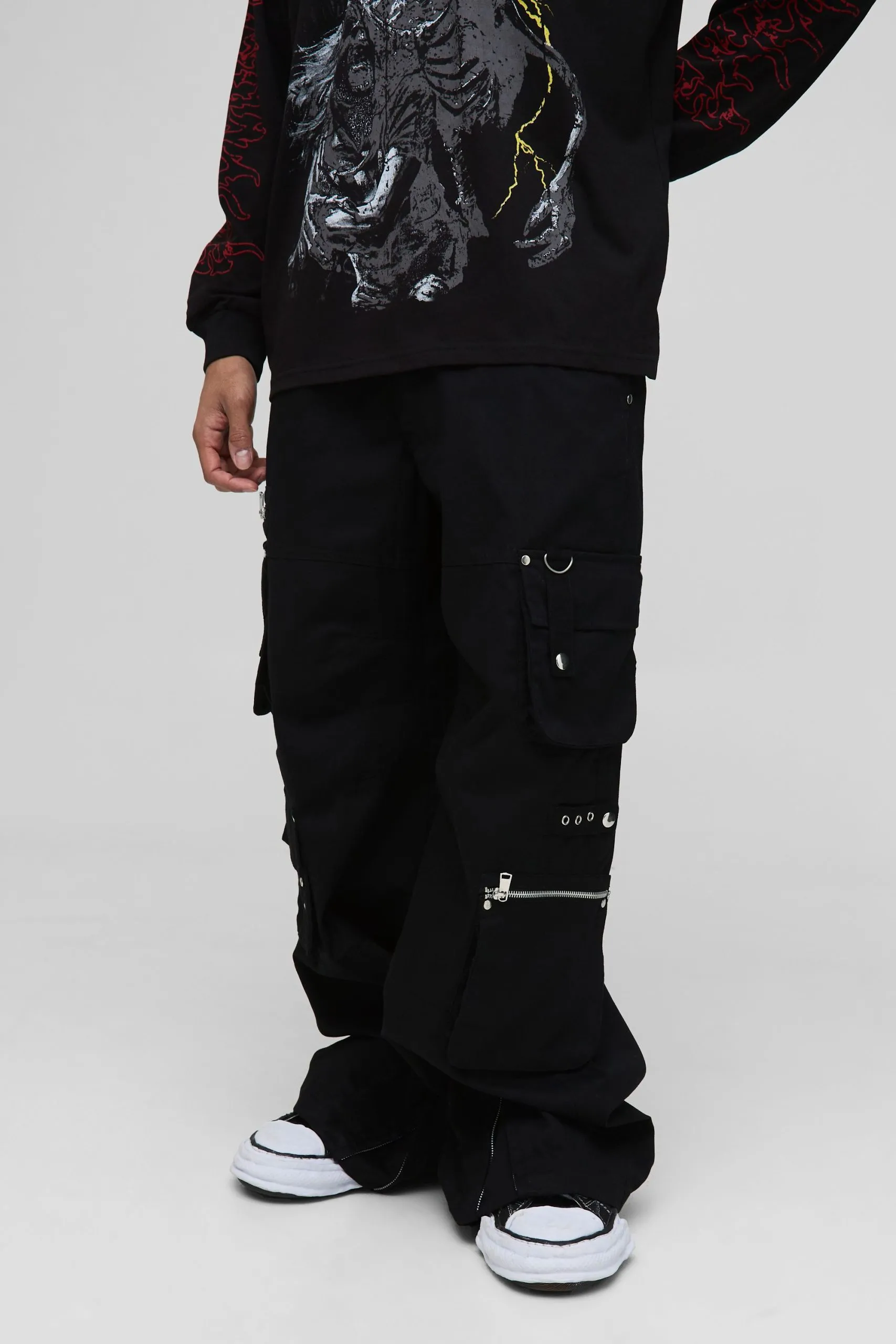 Super Baggy Twill Multi Pocket Cargo Trousers