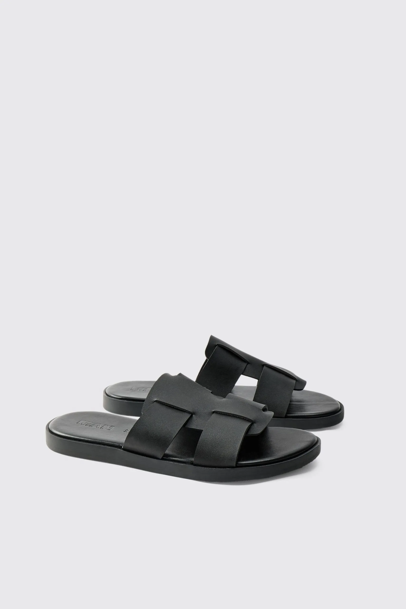 Faux Leather Woven Sandal