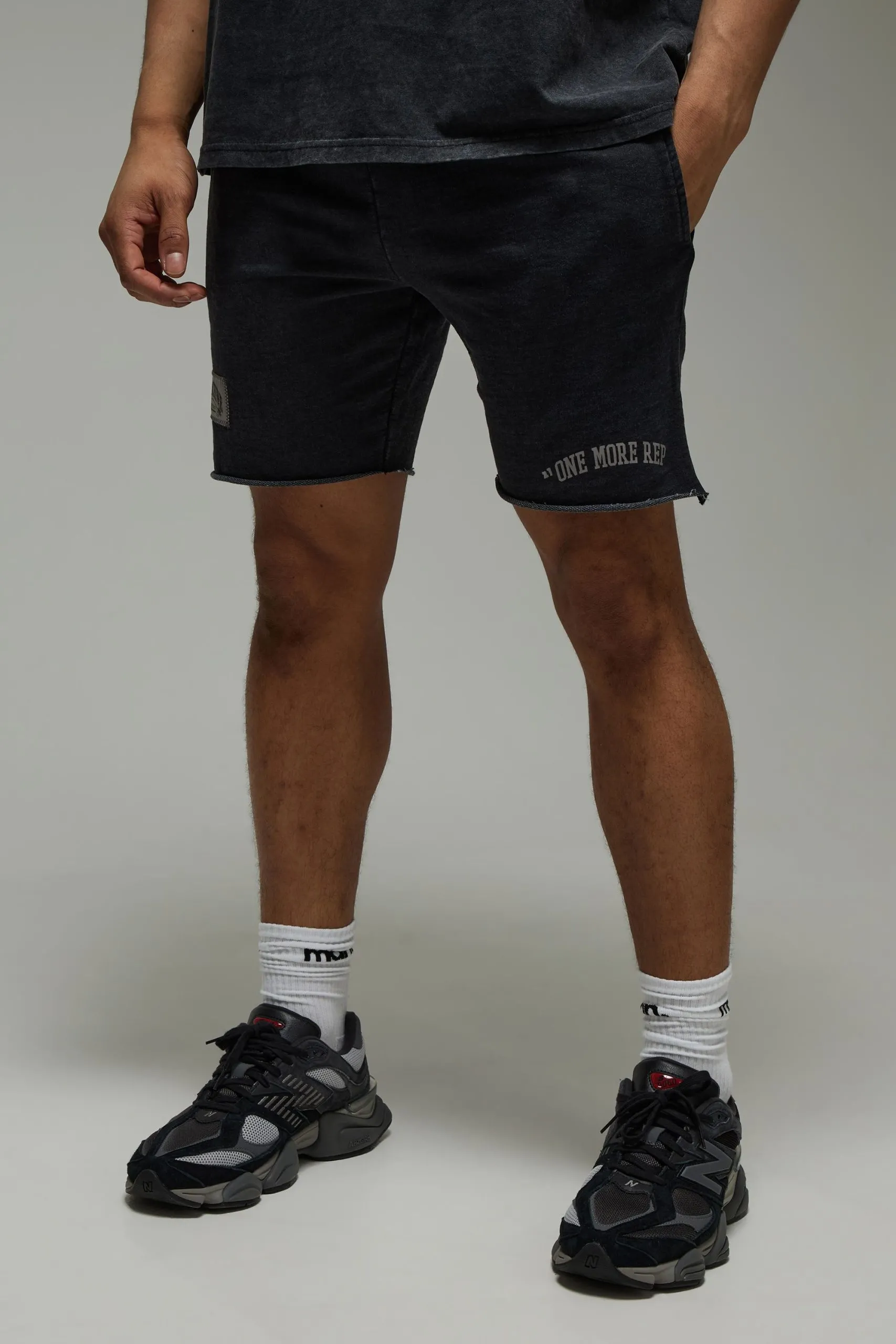 One More Rep Washed Regular Fit 5inch Shorts