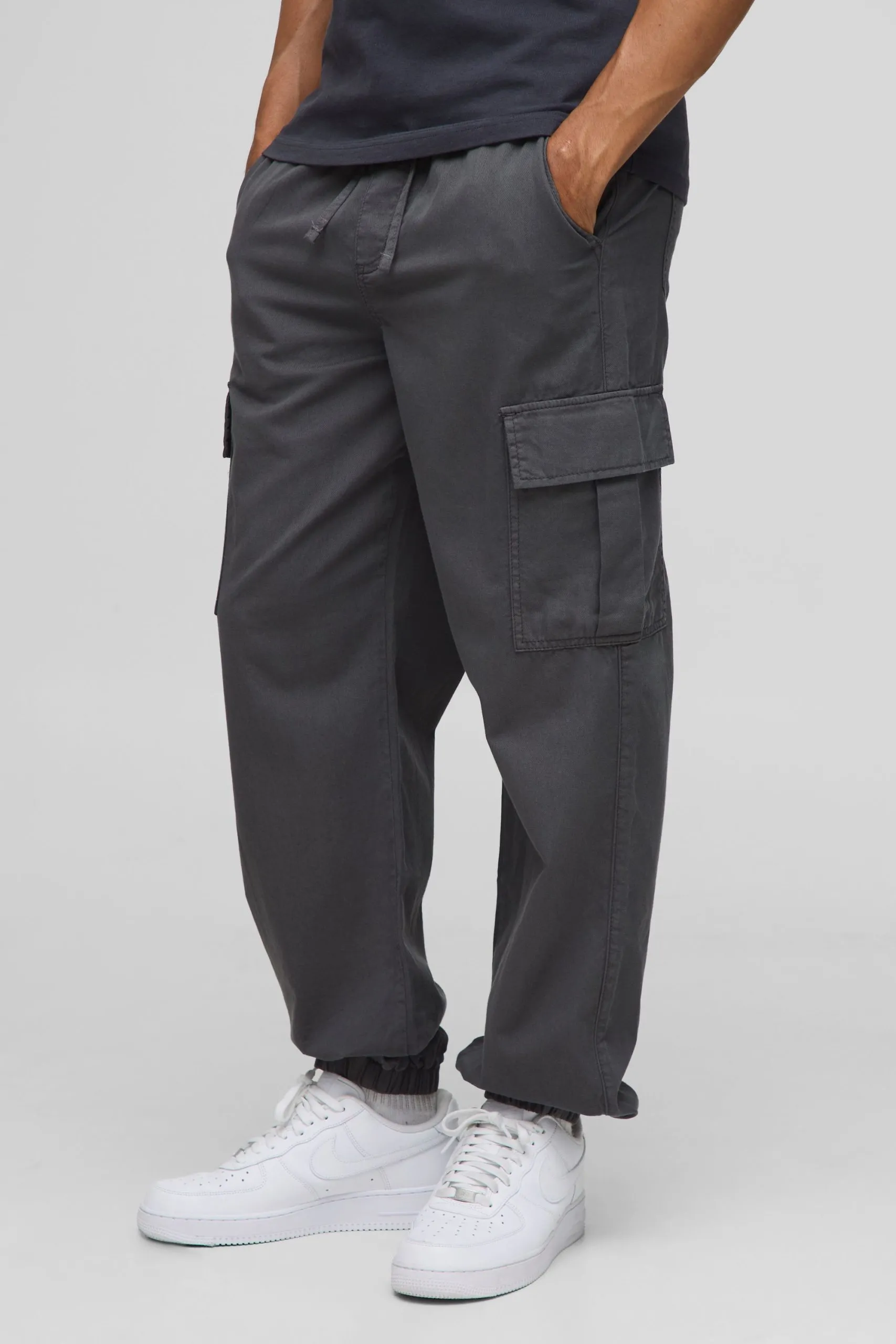 Relaxed Fit Lightweight Chino Cargo Trousers