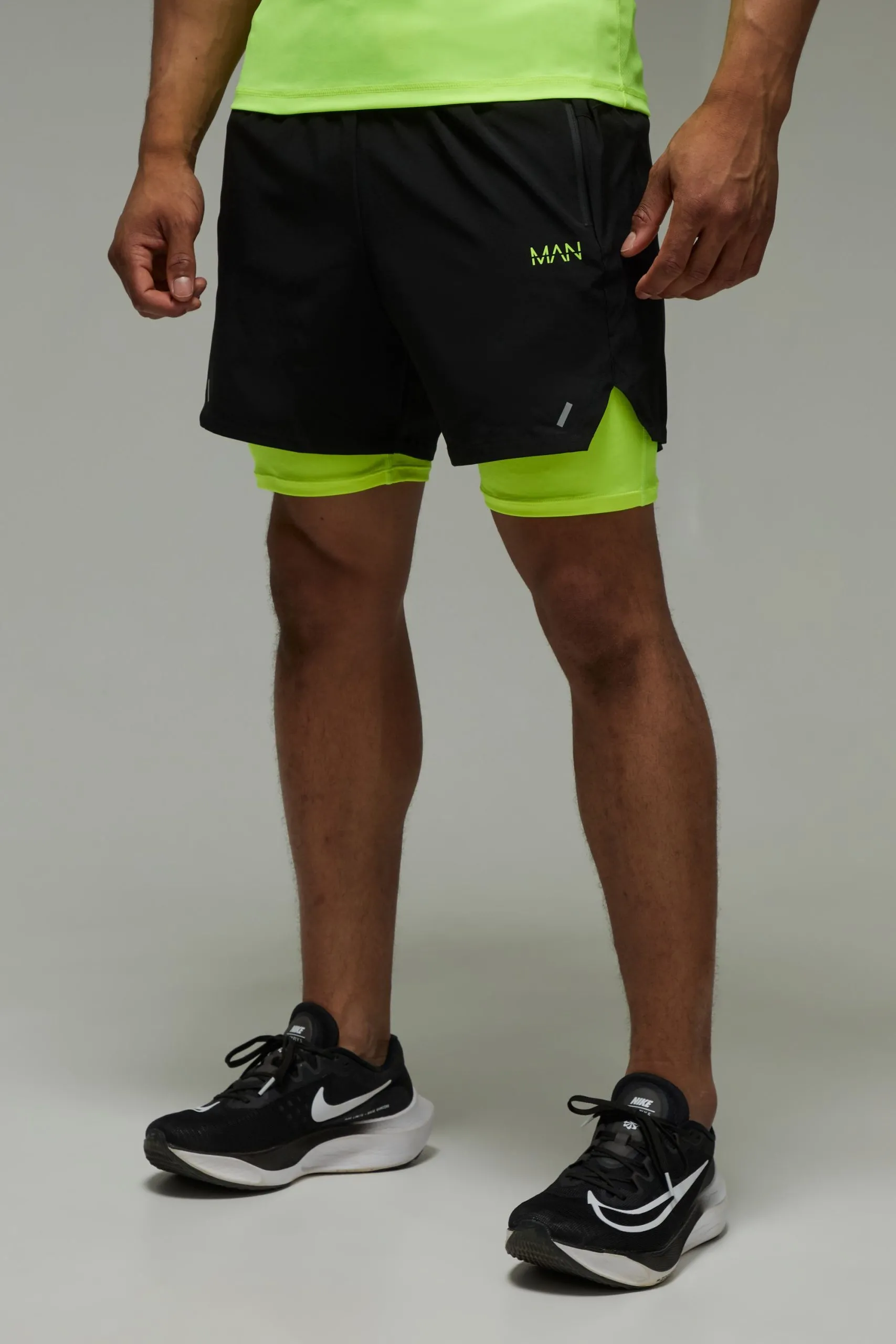 Man Active Stretch Woven 2in1 Shorts