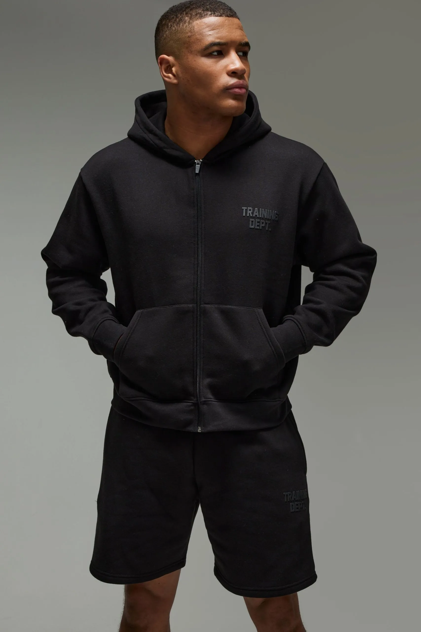 Training Dept Oversized Boxy Zip Through & Short Tracksuit
