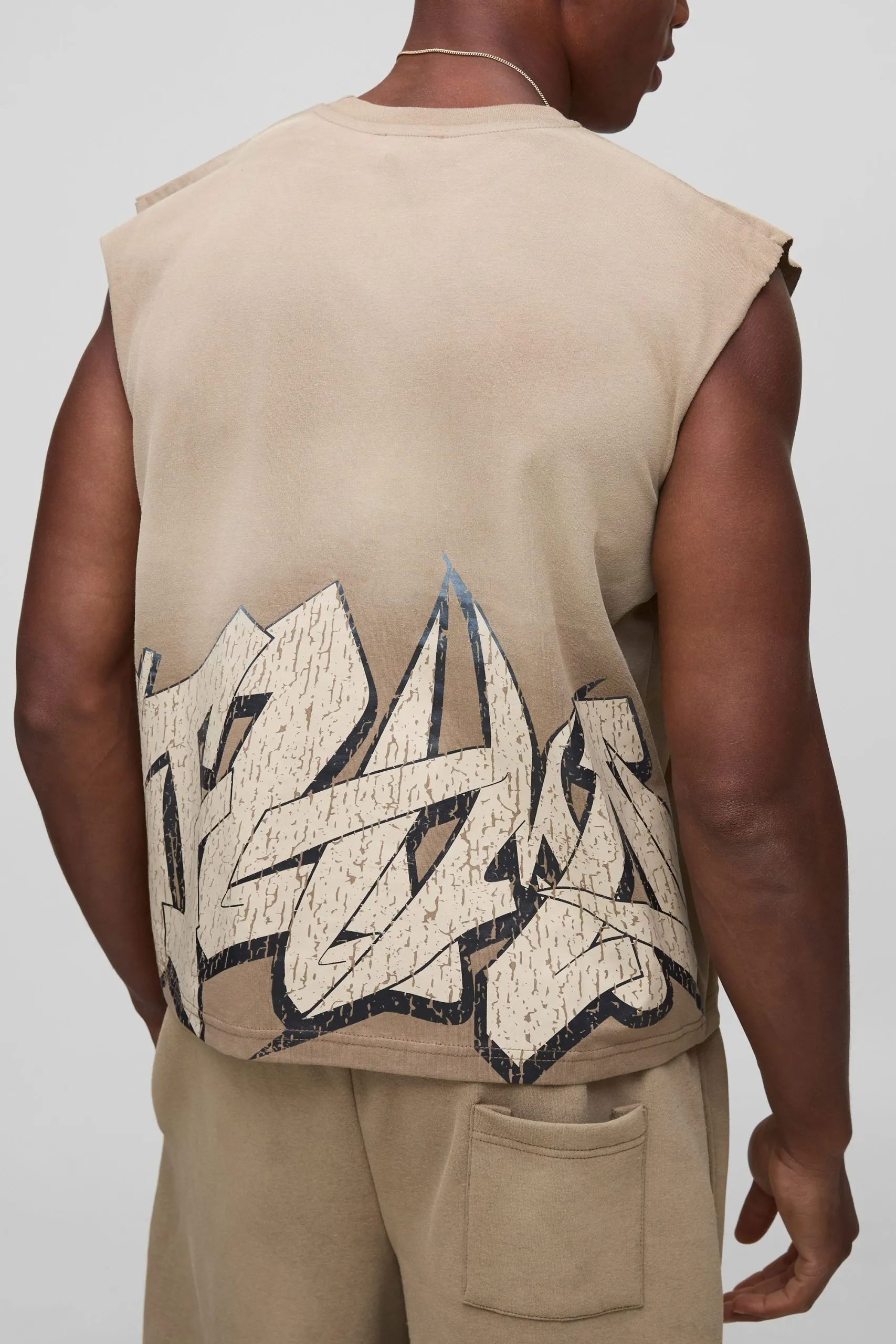 Boxy Fit Washed Graffiti Graphic Tank