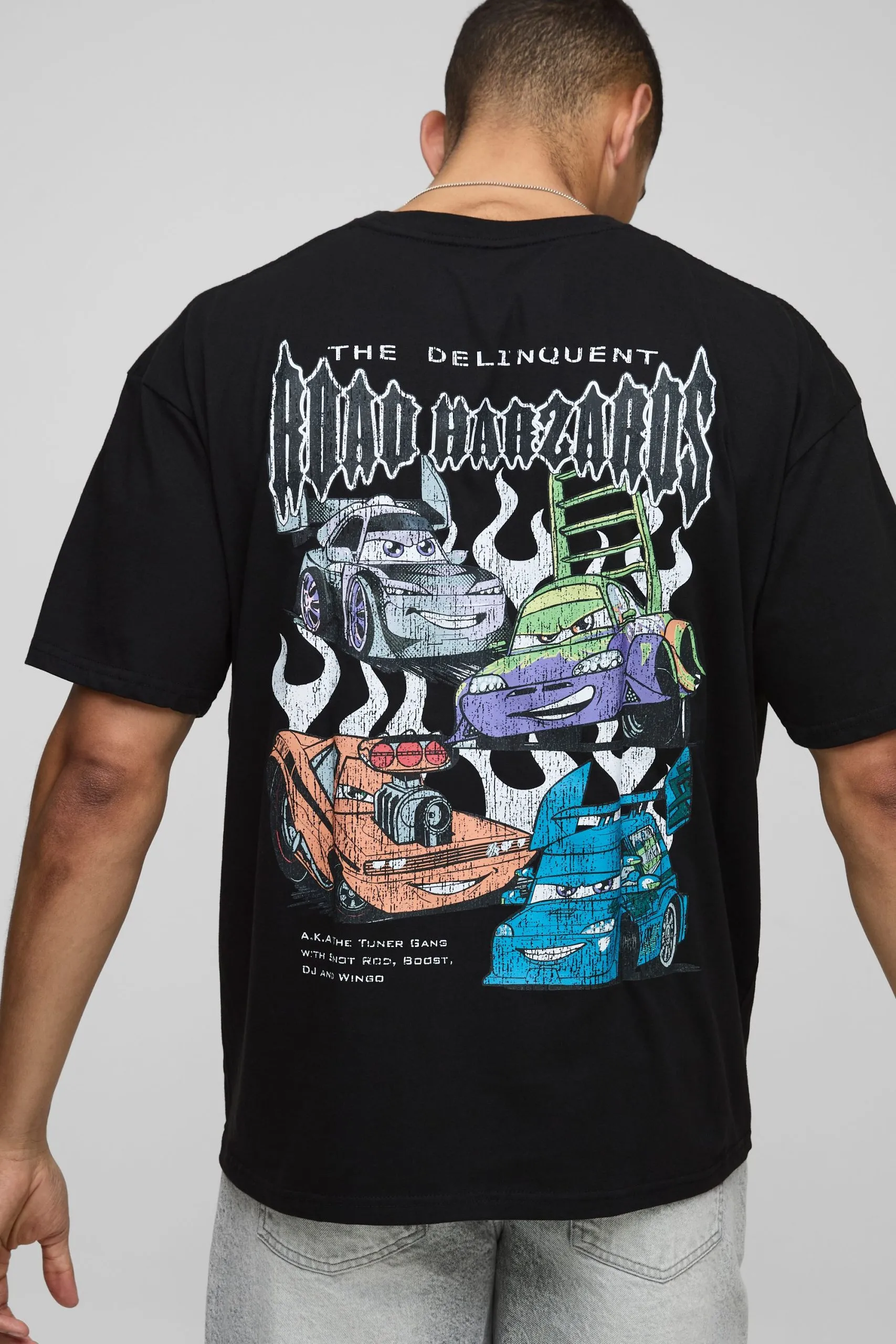 Black Oversized Disney Cars License T-Shirt