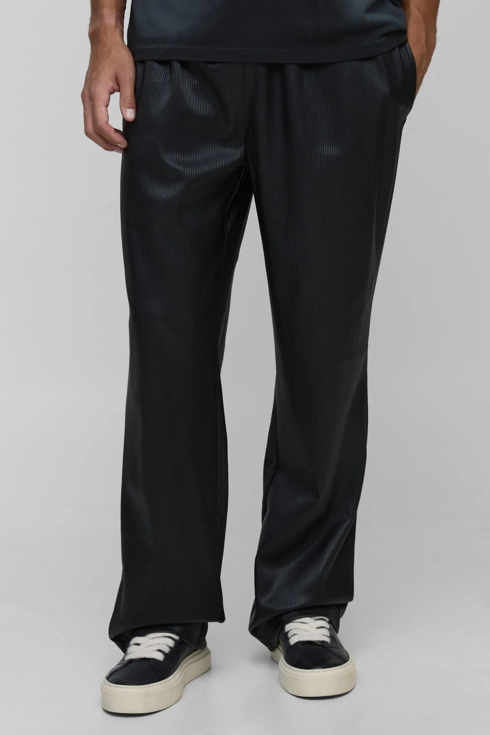 Tall Pleated PU Relaxed Fit Trousers