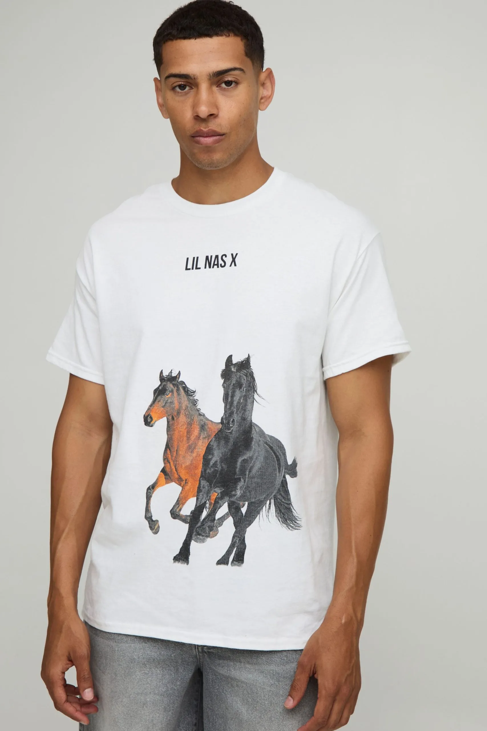 White Oversized Lil Nas X License T-Shirt