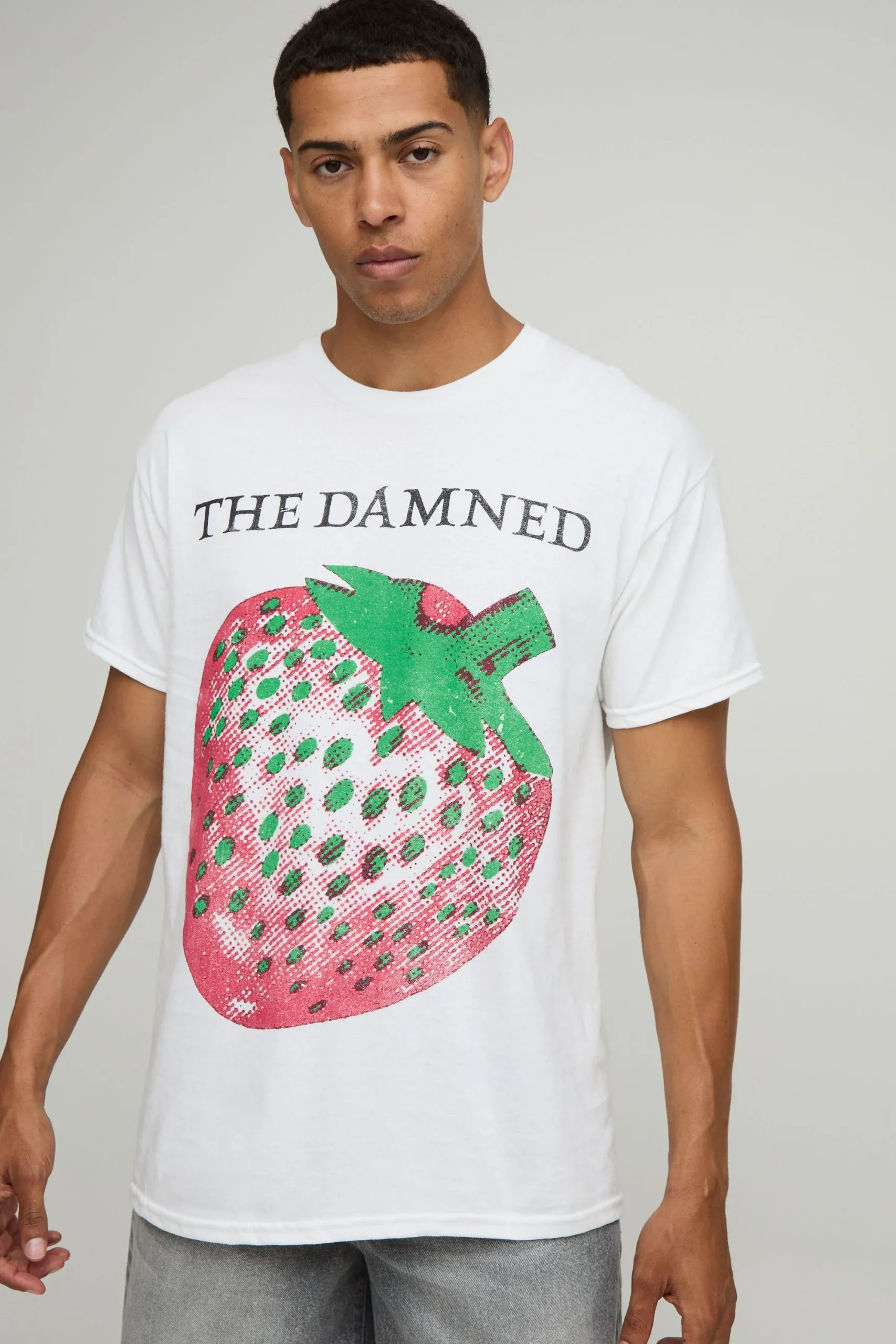 White Oversized The Damned License T-Shirt