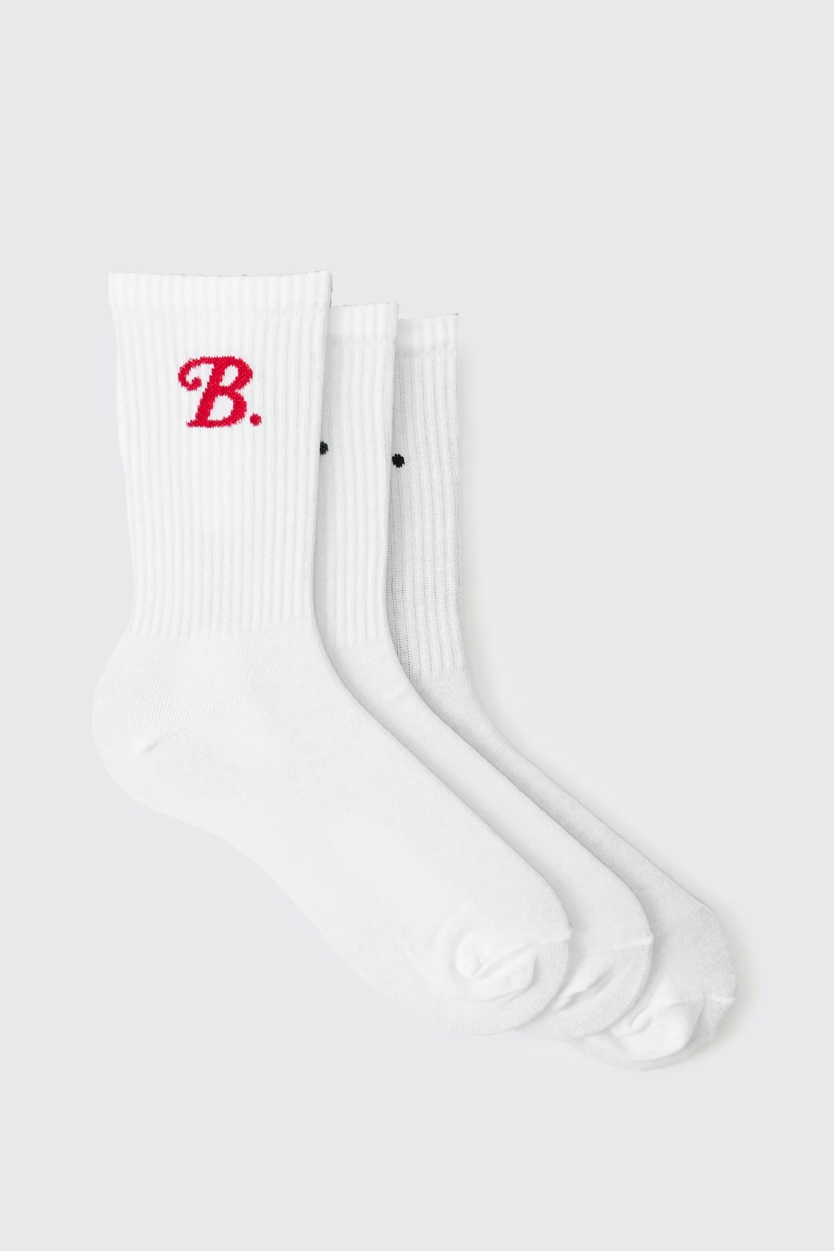 Multi 3 Pack B Jacquard Crew Socks