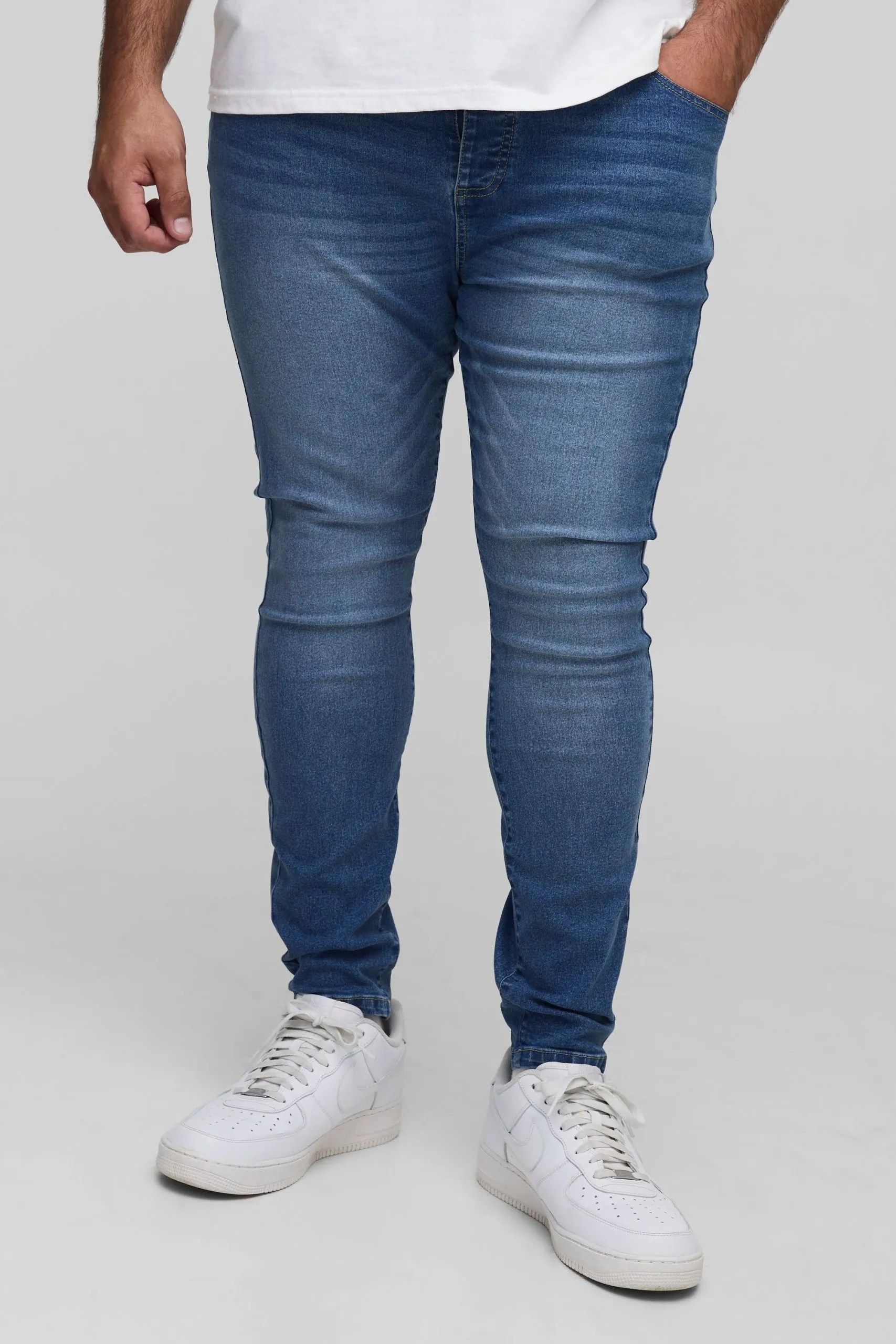 Plus Super Skinny Stretch Extreme Washed Jeans