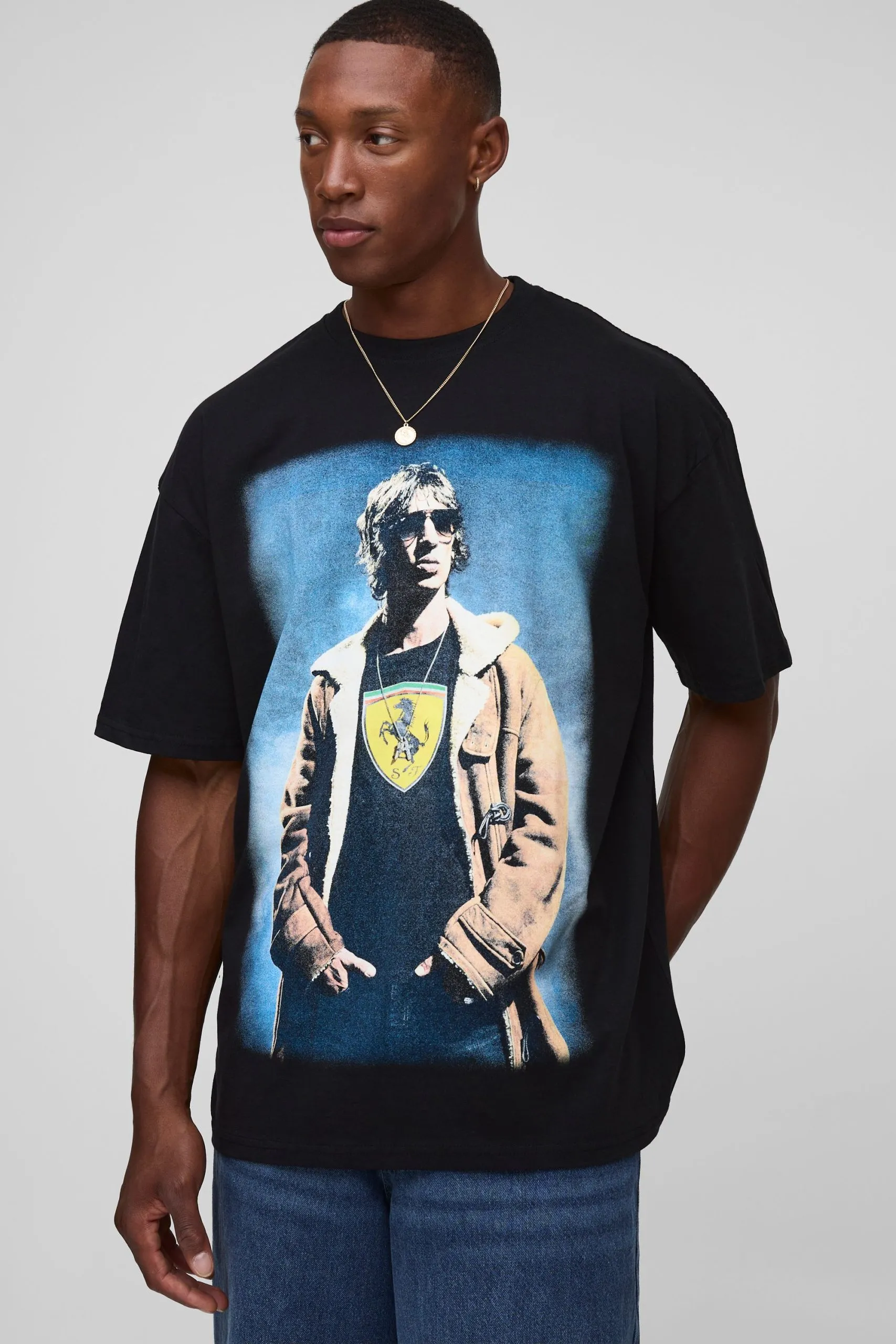 Black Oversized Richard Ashcroft License T-Shirt
