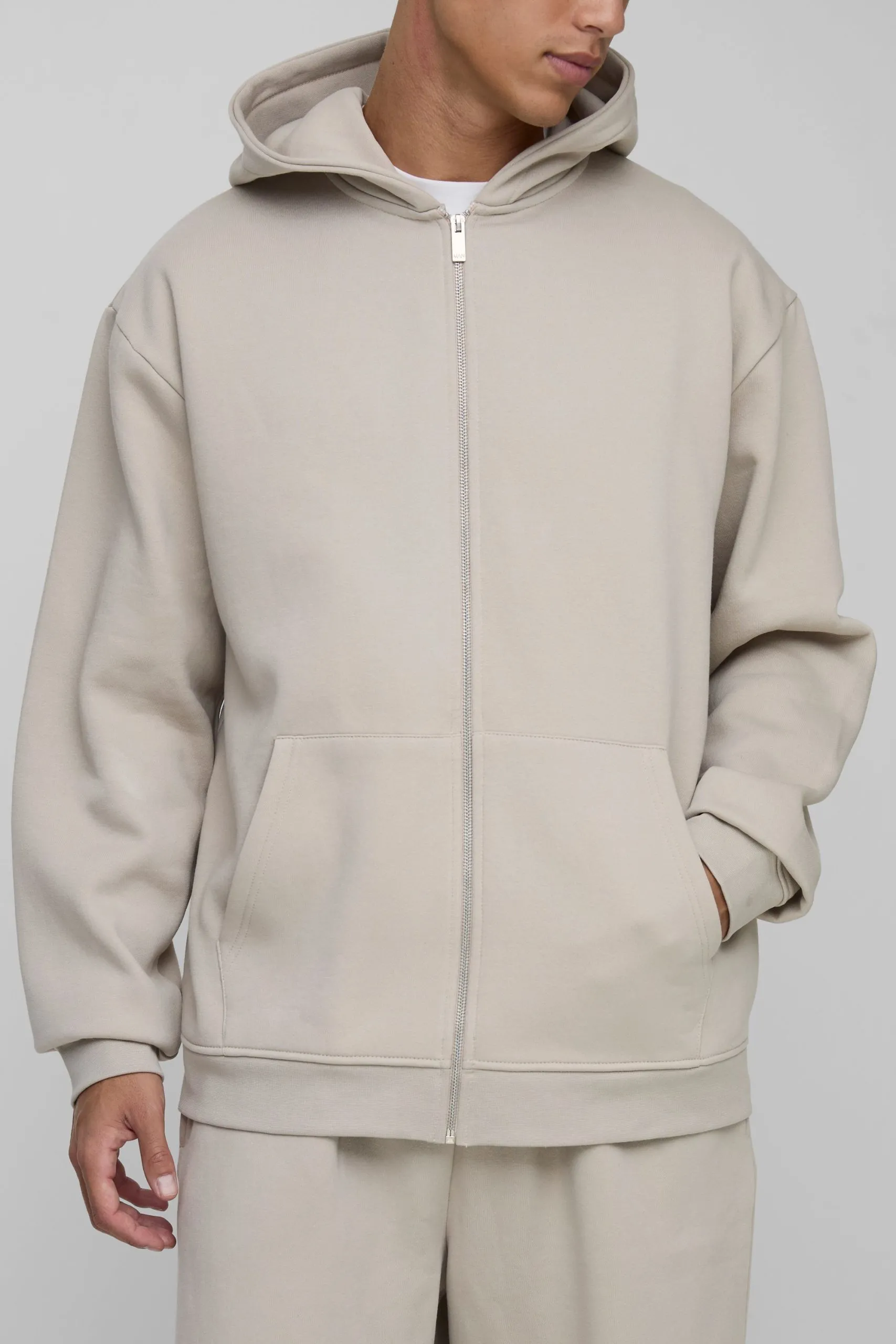 Tall Basic Oversized Zip Through Hoodie