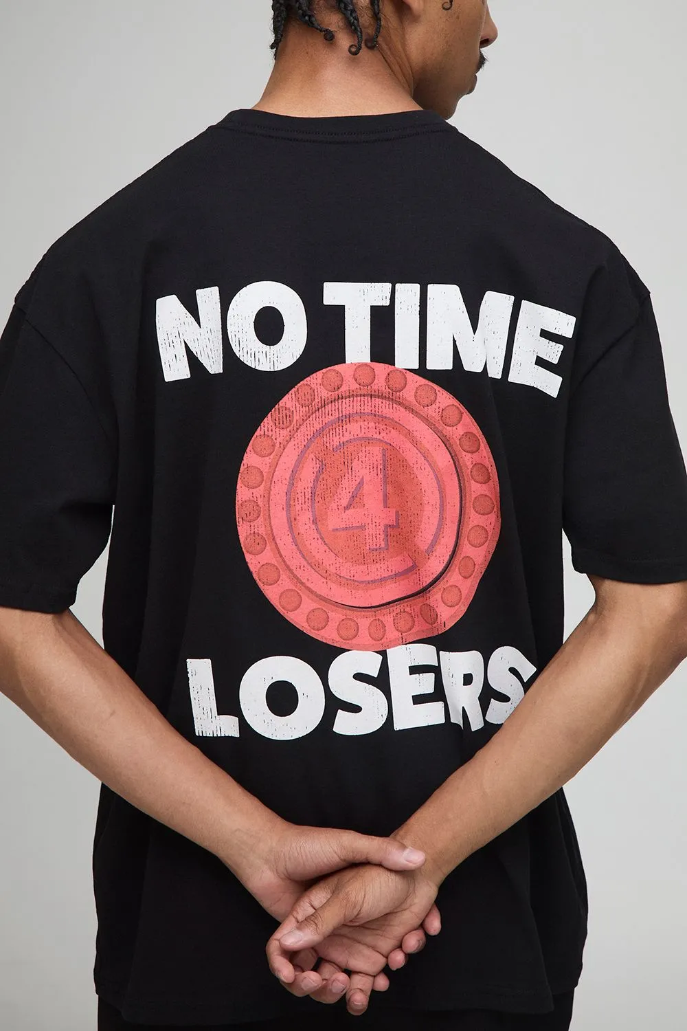 Black Oversized Connect 4 License T-Shirt