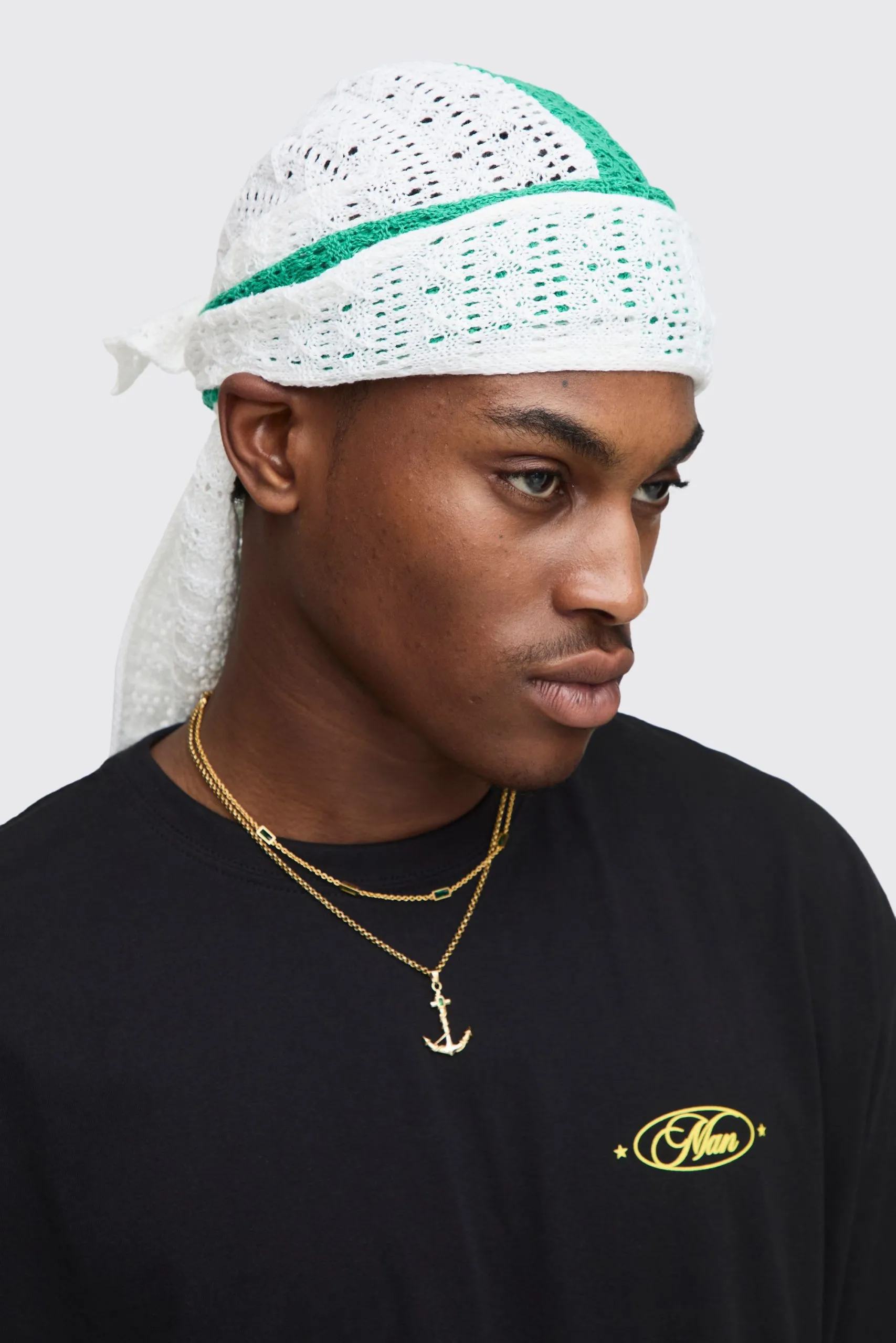 Two Colour Open Stitch Knitted Durag