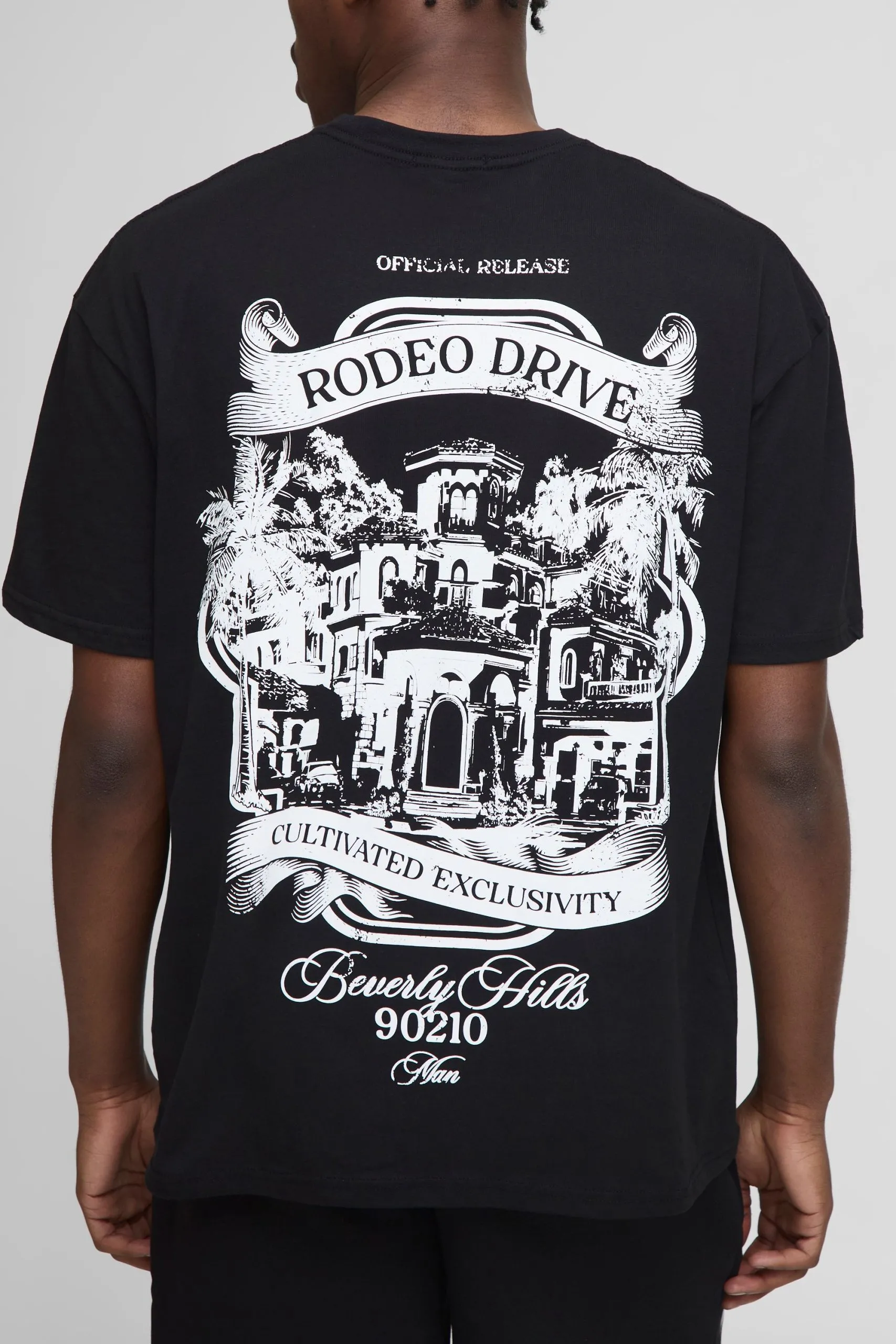 Black Oversized Rodeo Drive Graphic T-Shirt