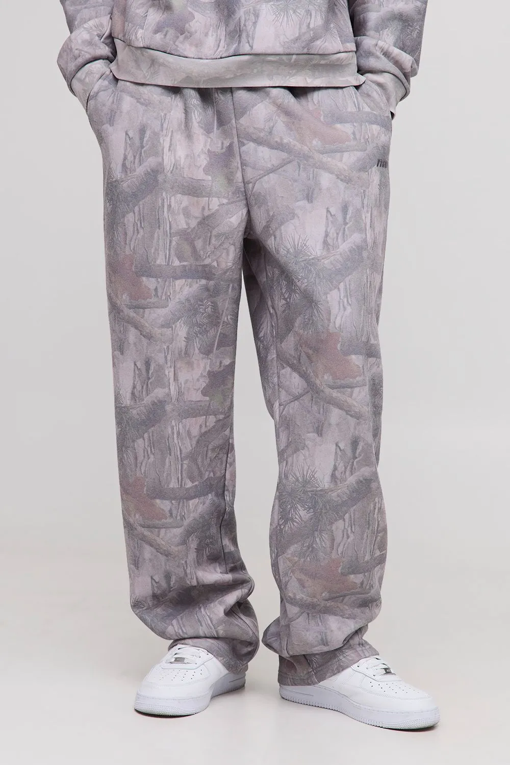 Tall Washed Camo Embroidered Oversized Joggers