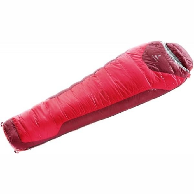 Sleeping Bag deuter Trek Lite +3 Fire Cranberry 205 cm