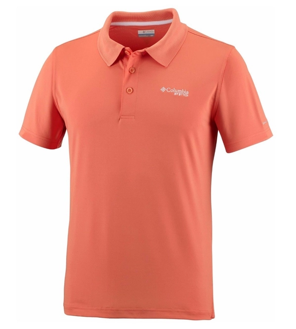 Polo Shirt Columbia Low Drag Bright Peach White