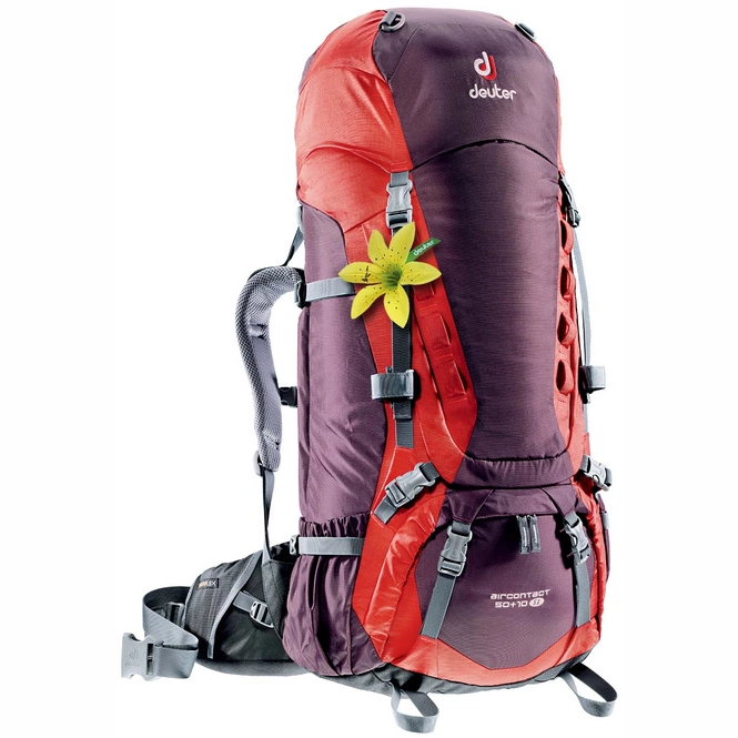 Backpack deuter Aircontact 50 + 10 SL Aubergine Fire