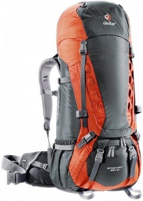 Backpack deuter Aircontact 55 + 10 Graphite Papaya