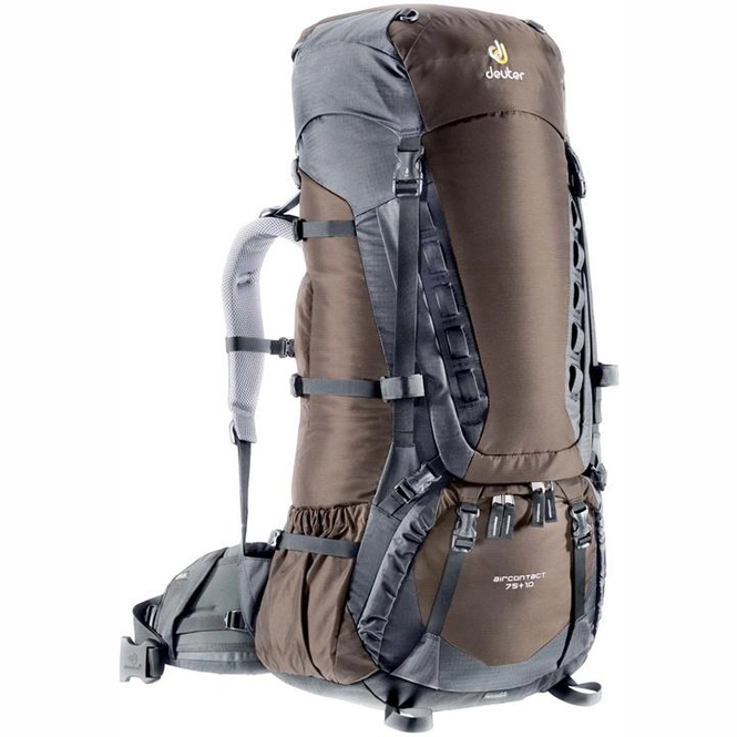 Backpack deuter Aircontact 75 + 10 Coffee Black