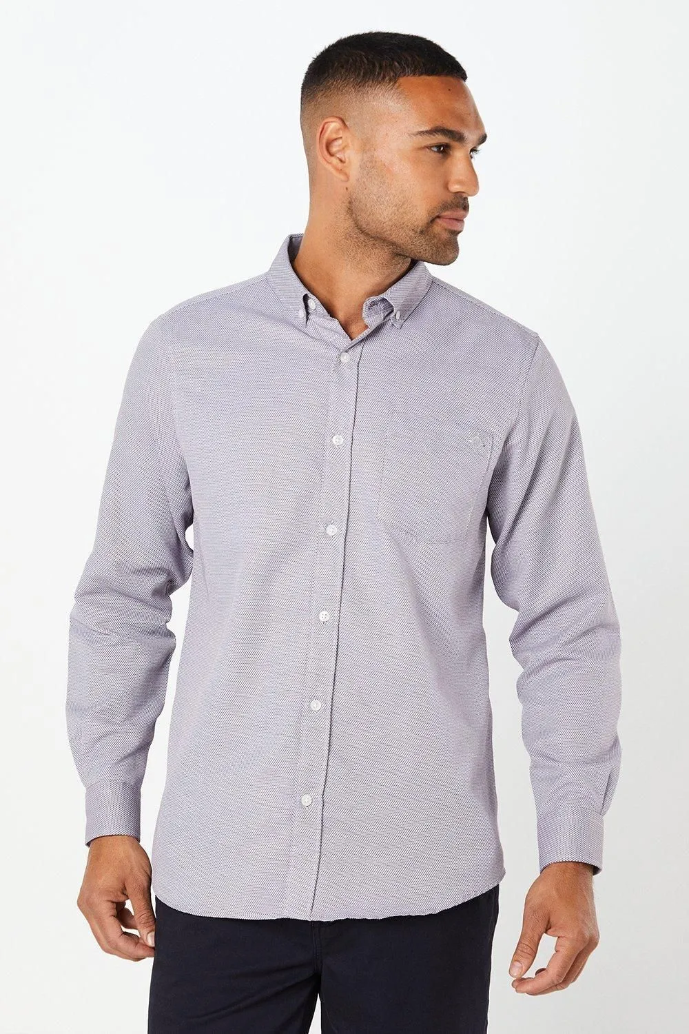 Burgundy Pattern Long Sleeve Shirt